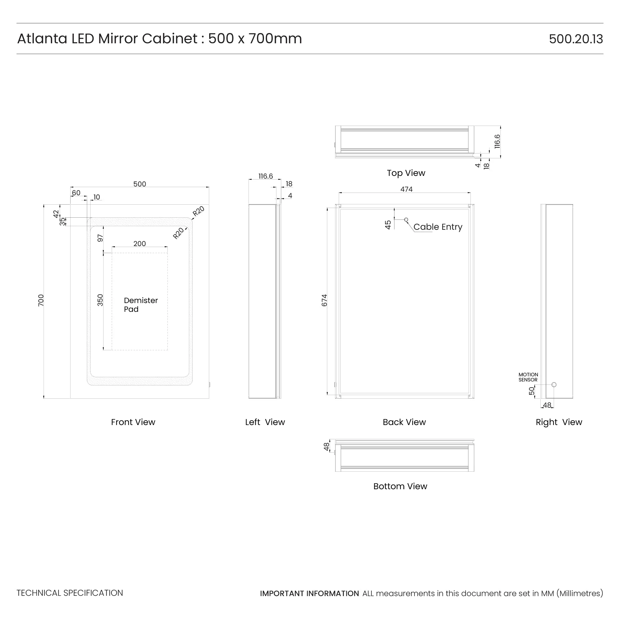 Atlanta LED Bathroom Mirror Cabinet - Image 18