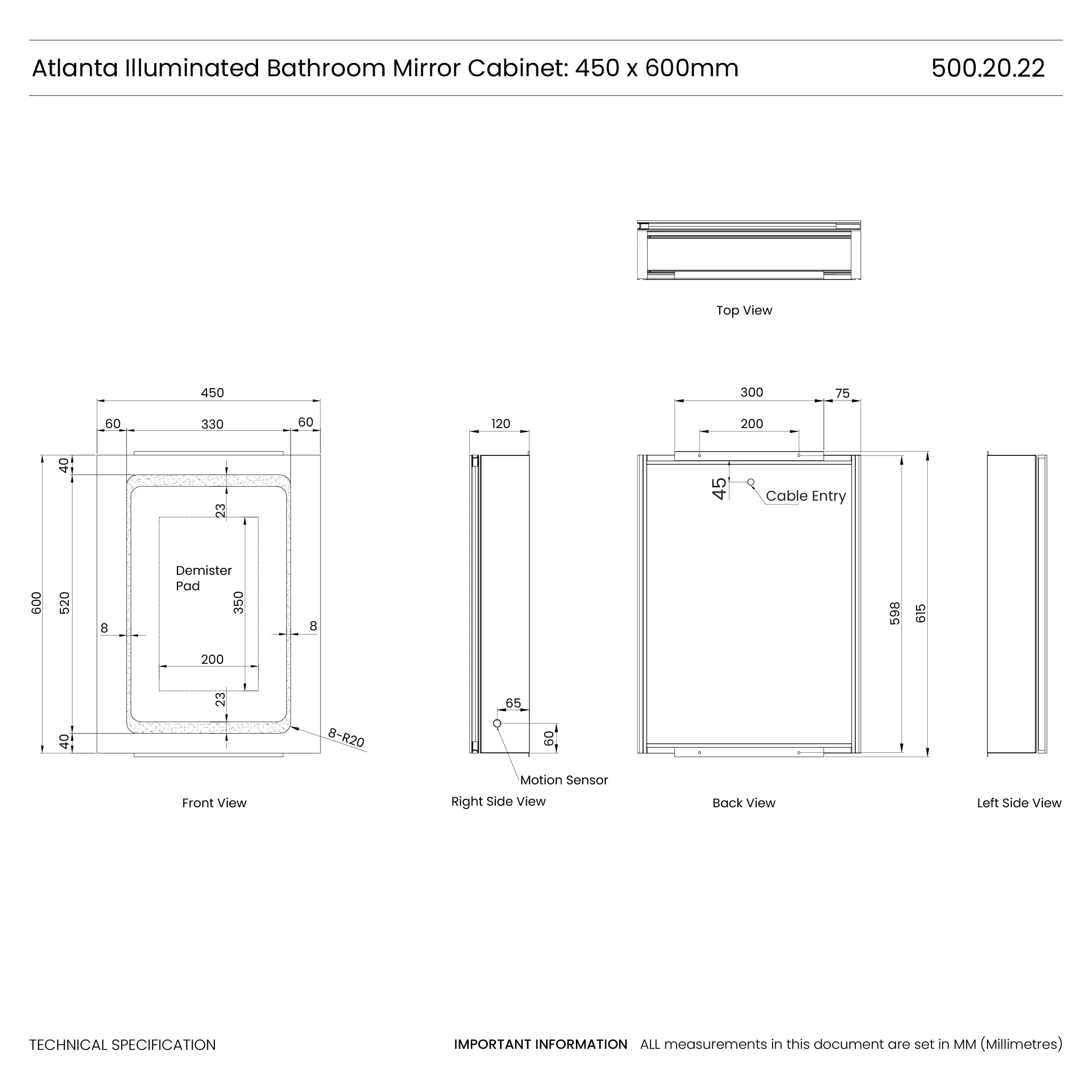 Atlanta LED Bathroom Mirror Cabinet - Image 9