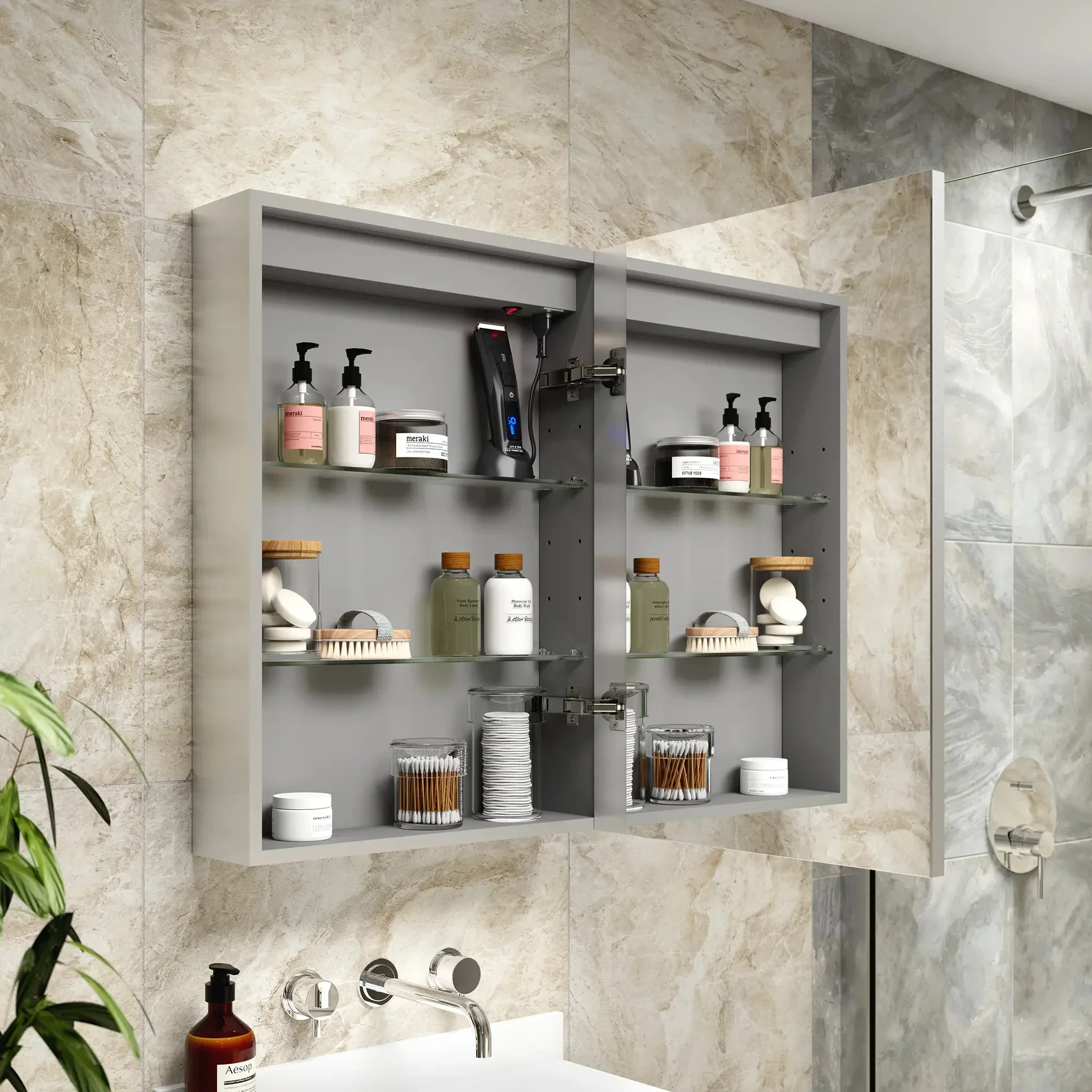 Hollis LED Bathroom Mirror Cabinet - Image 15