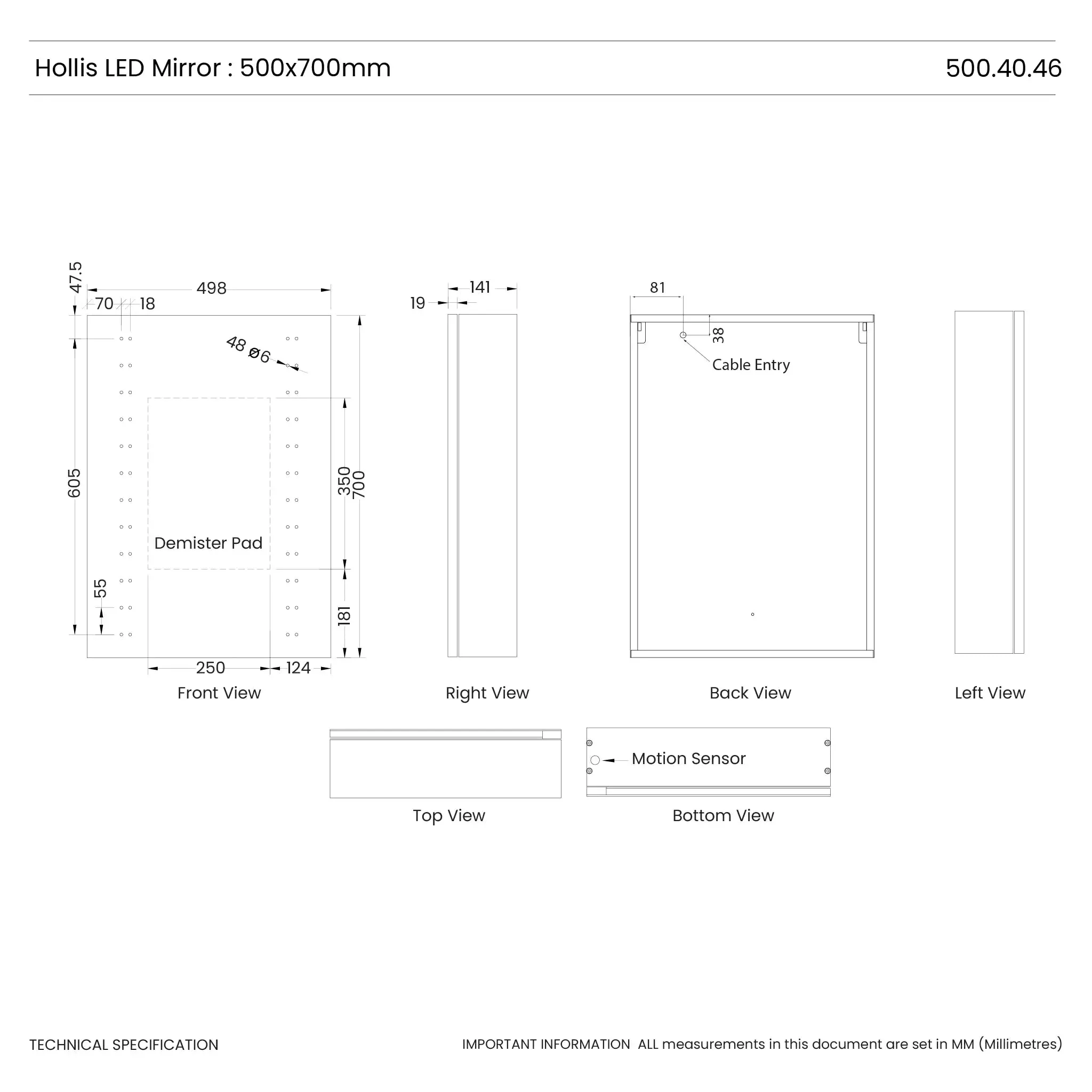 Hollis LED Bathroom Mirror Cabinet - Image 18