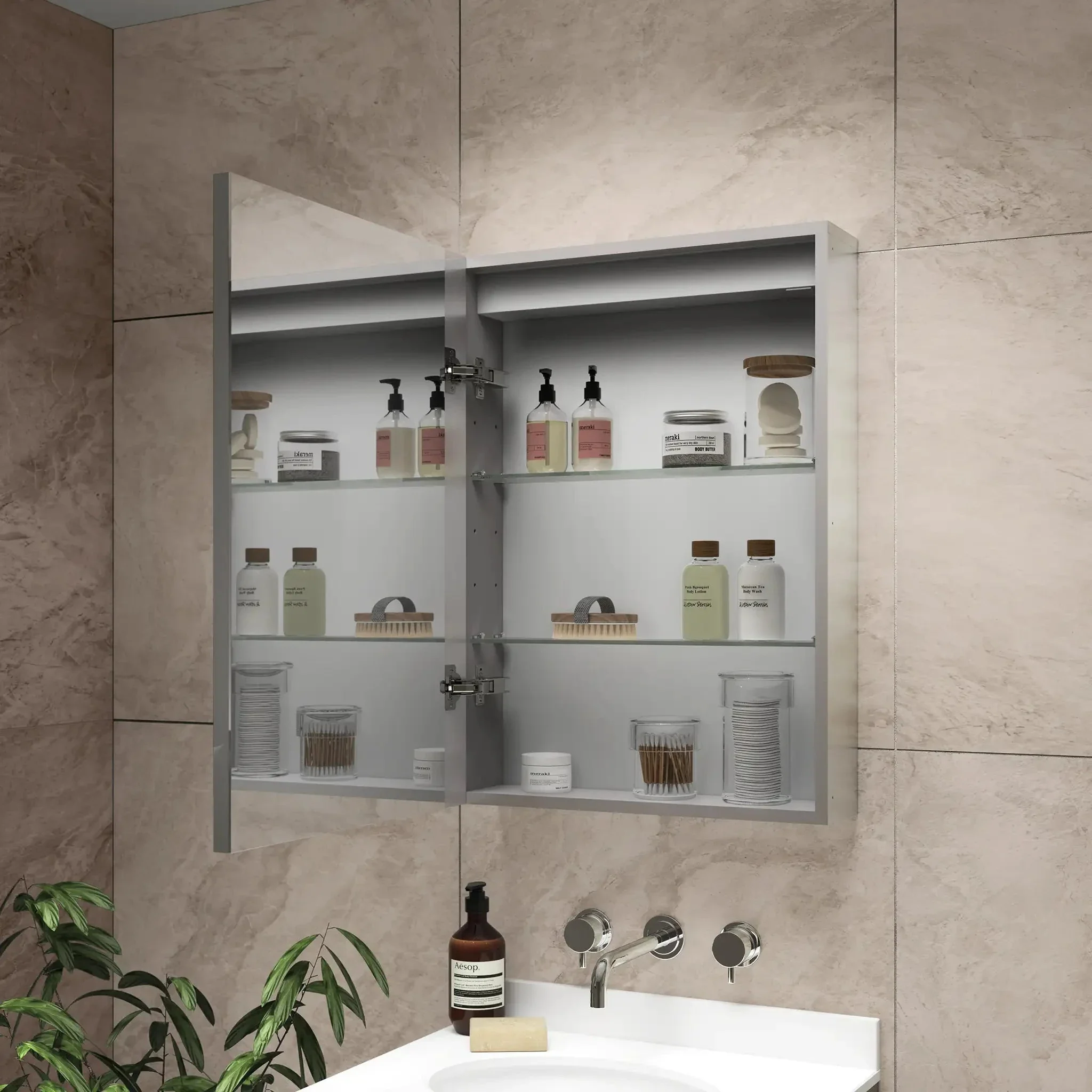 Hollis LED Bathroom Mirror Cabinet - Image 14