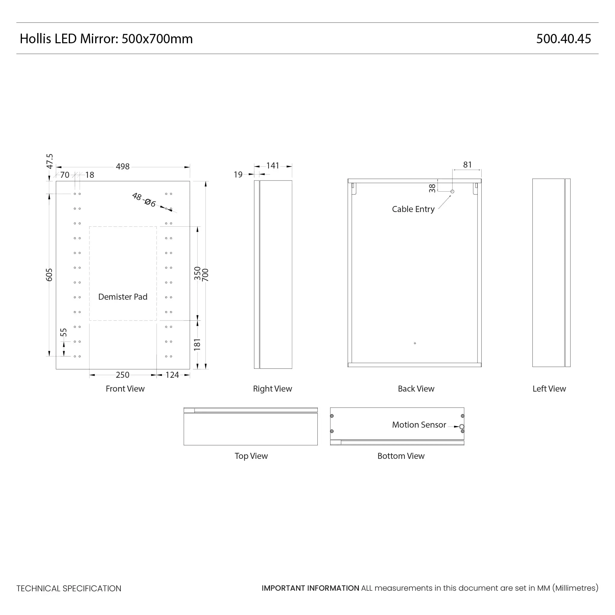 Hollis LED Bathroom Mirror Cabinet - Image 17