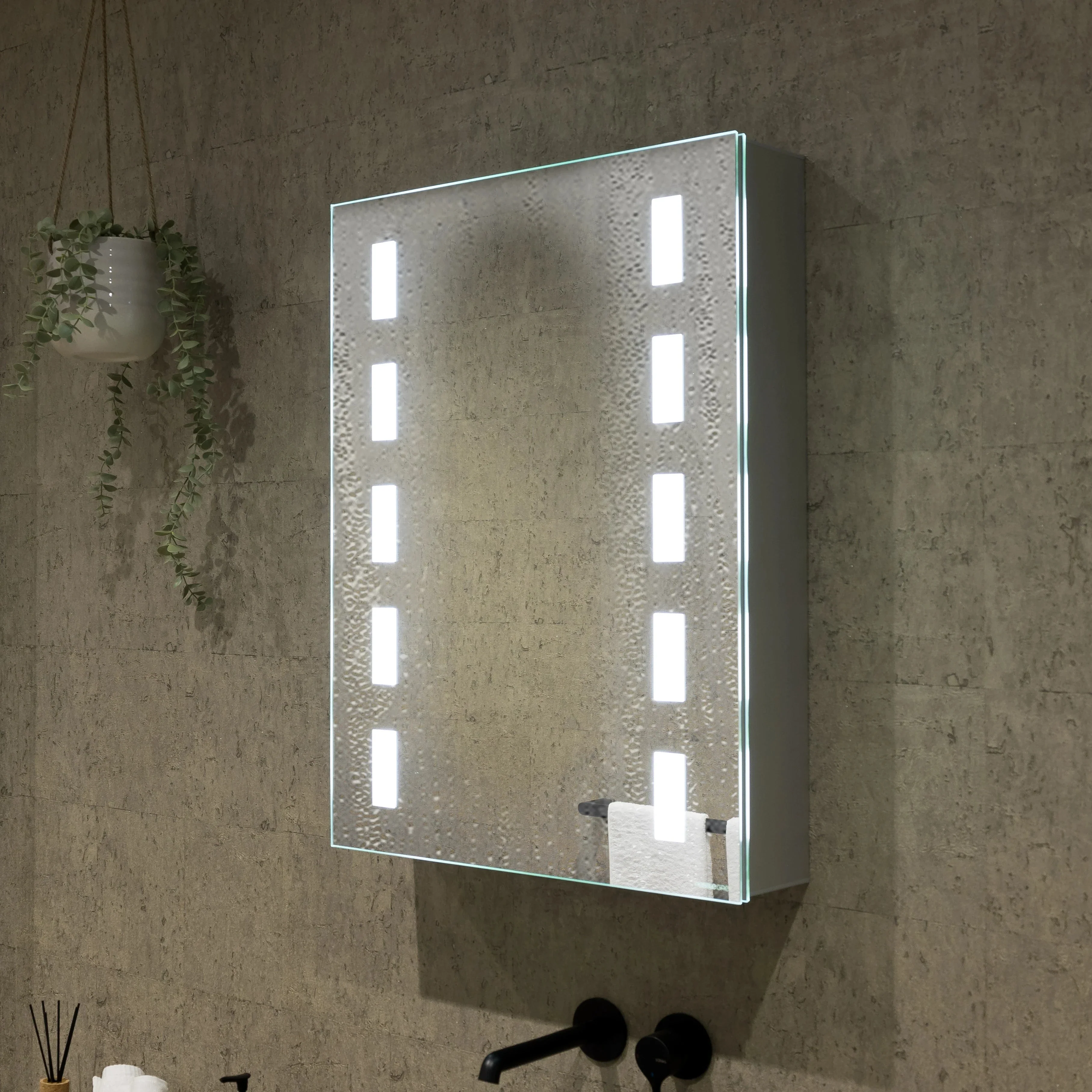 Renee 500x700mm LED Bathroom Mirror Cabinet - Image 3