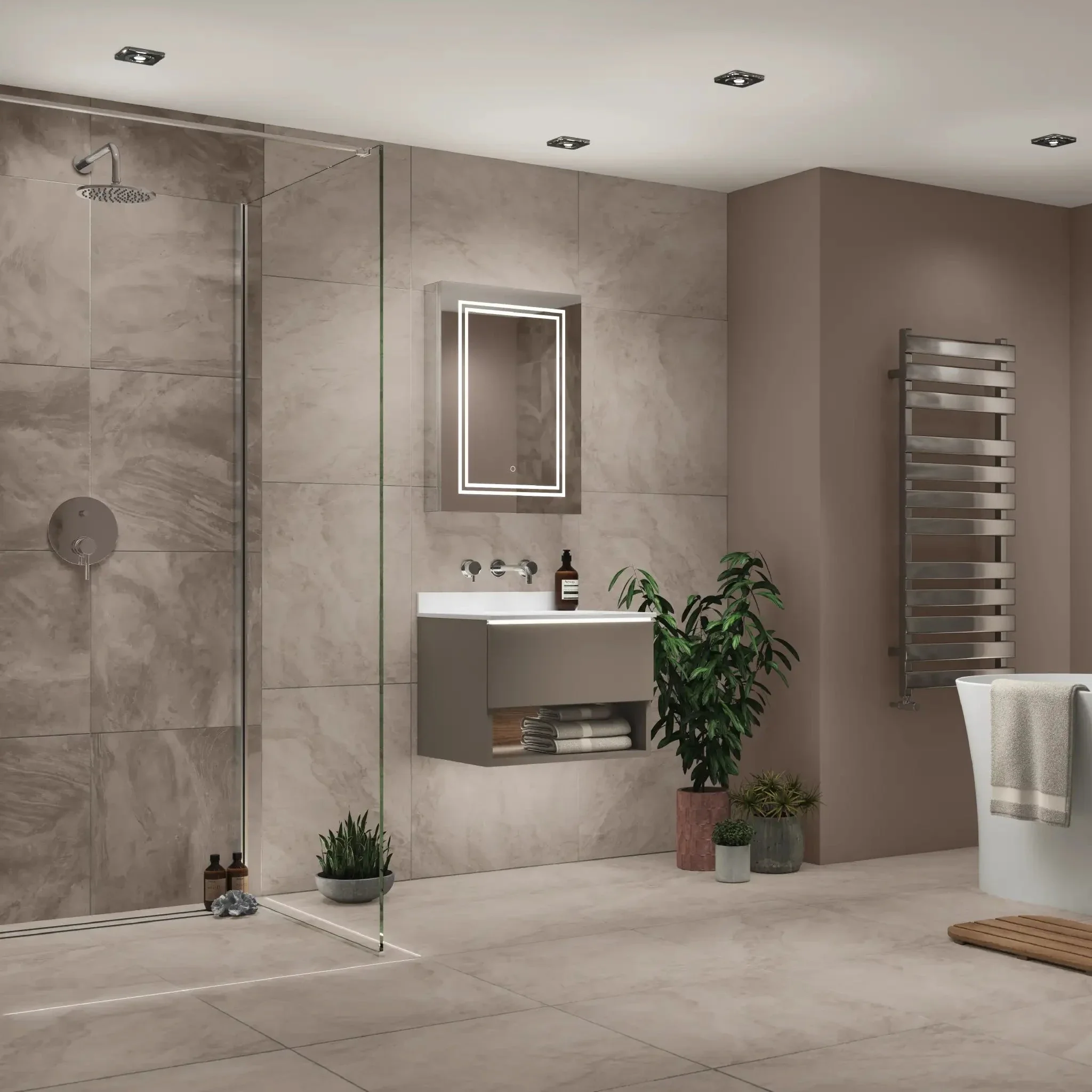 Virginia 500x700mm LED Bathroom Mirror Cabinet - Image 7