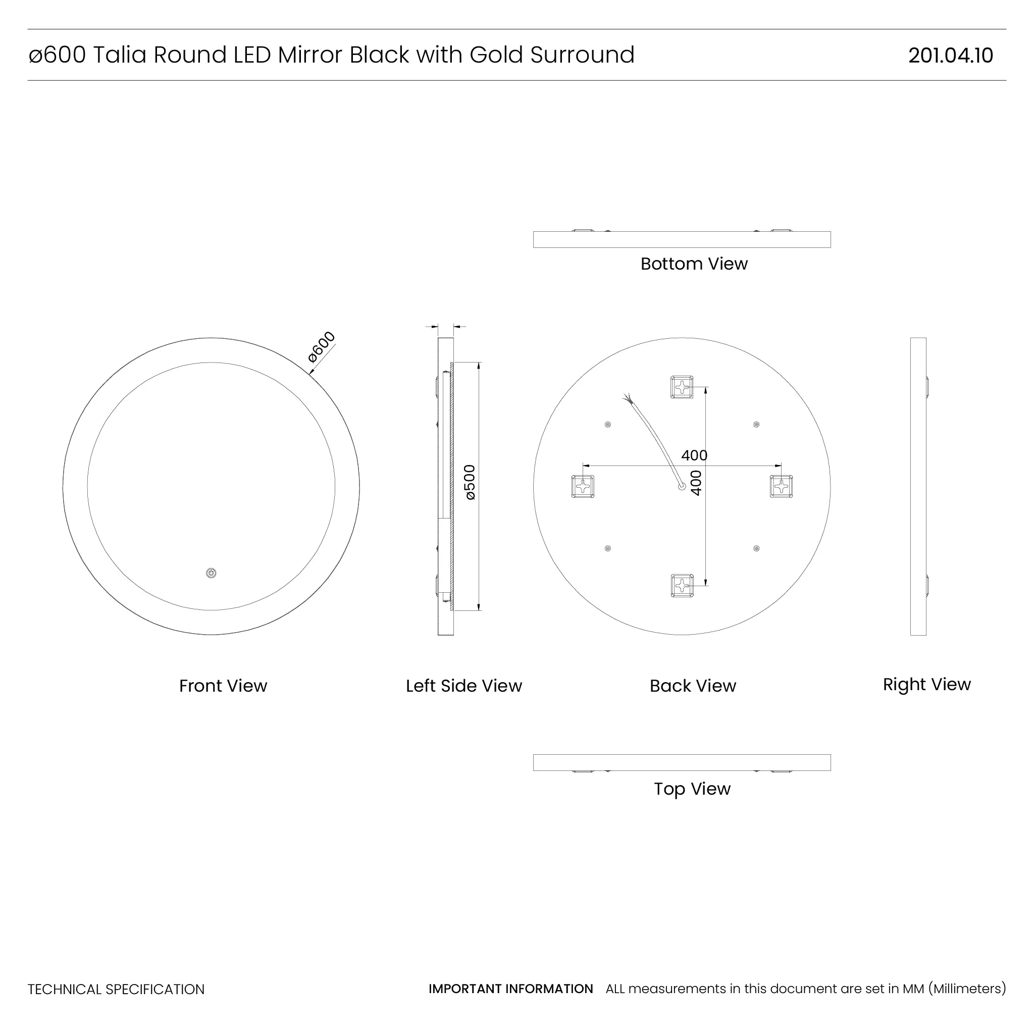 Talia Backlit LED Bathroom Mirror - Image 6