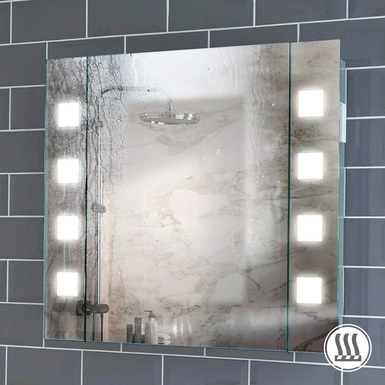 Pyrus 650x600mm LED Bathroom Mirror Cabinet - Image 3