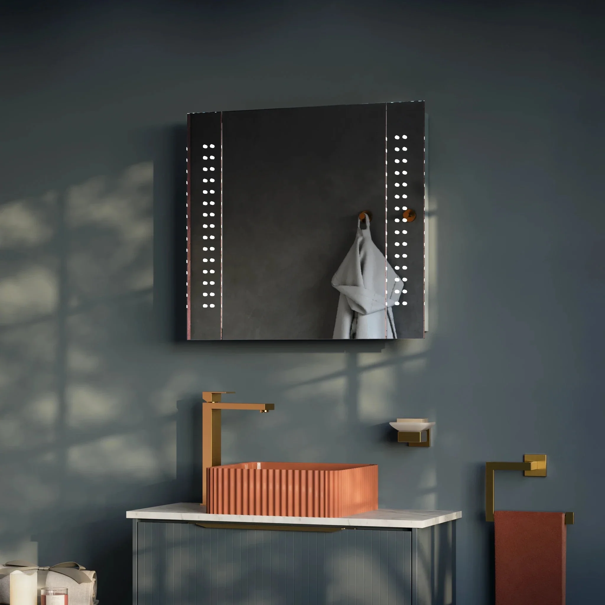 Rowan 650x600mm LED Bathroom Mirror Cabinet - Image 7