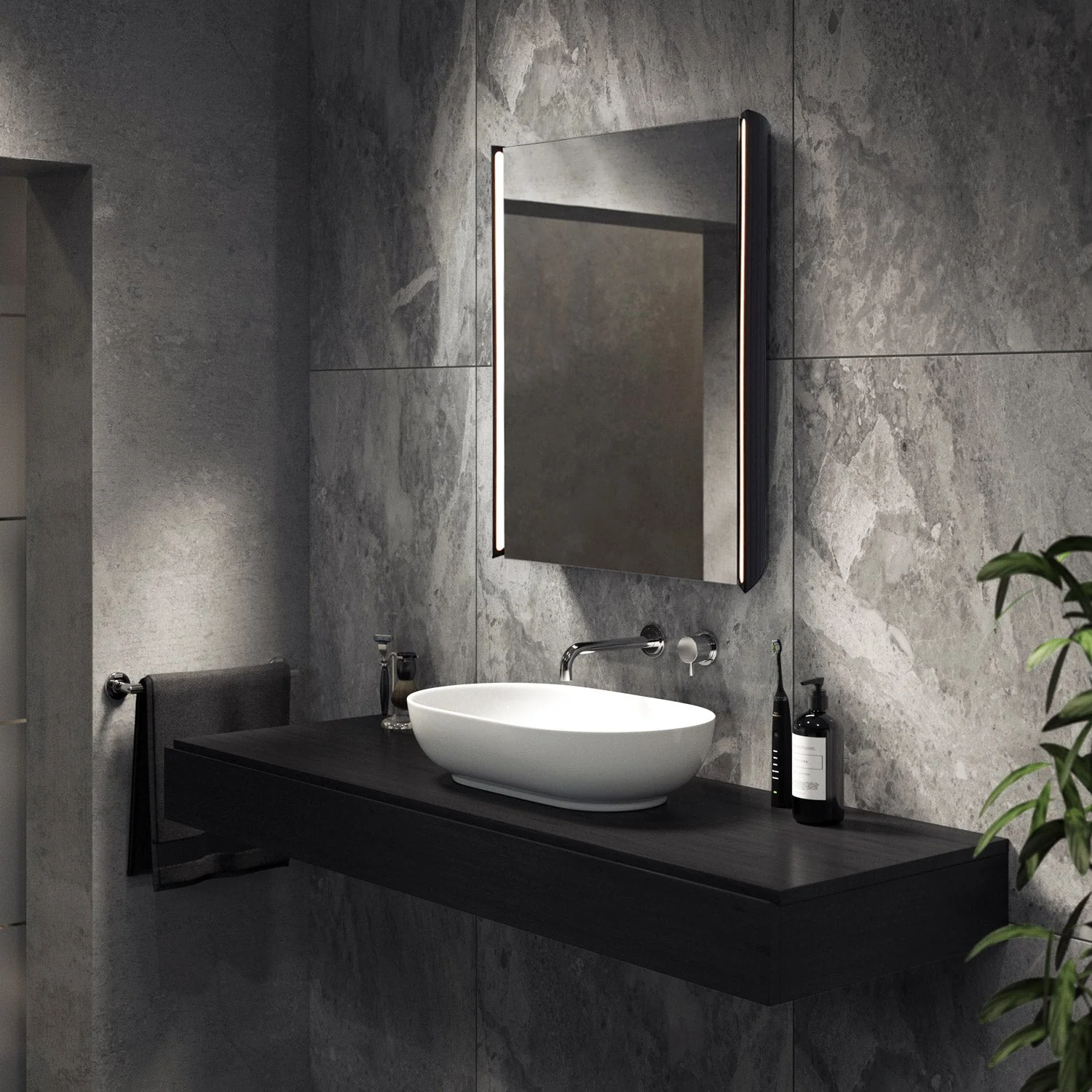 Titan 500x700mm LED Bathroom Mirror Cabinet - Image 7