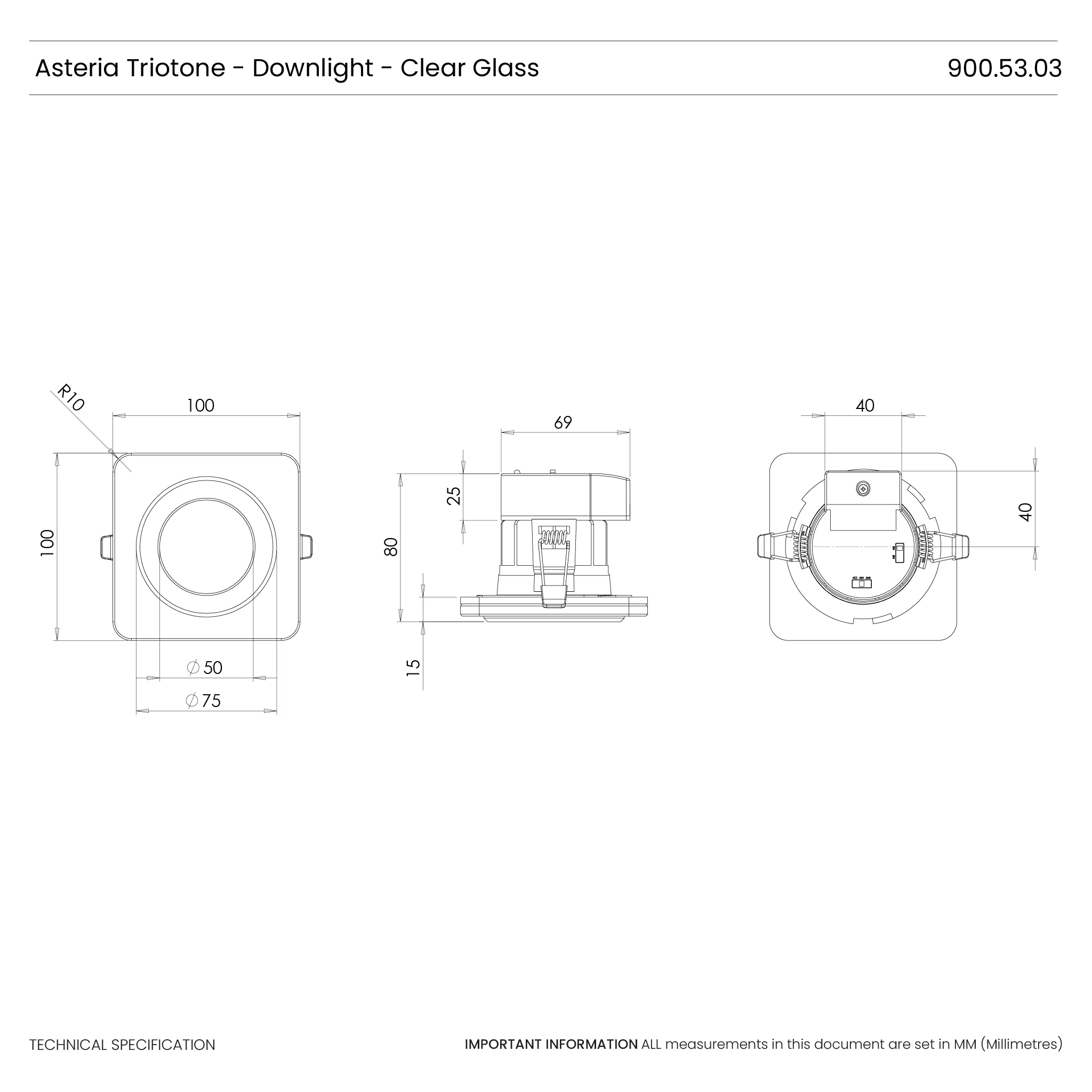 Asteria Glass Bezel Fire Rated IP65 Downlight - Image 12