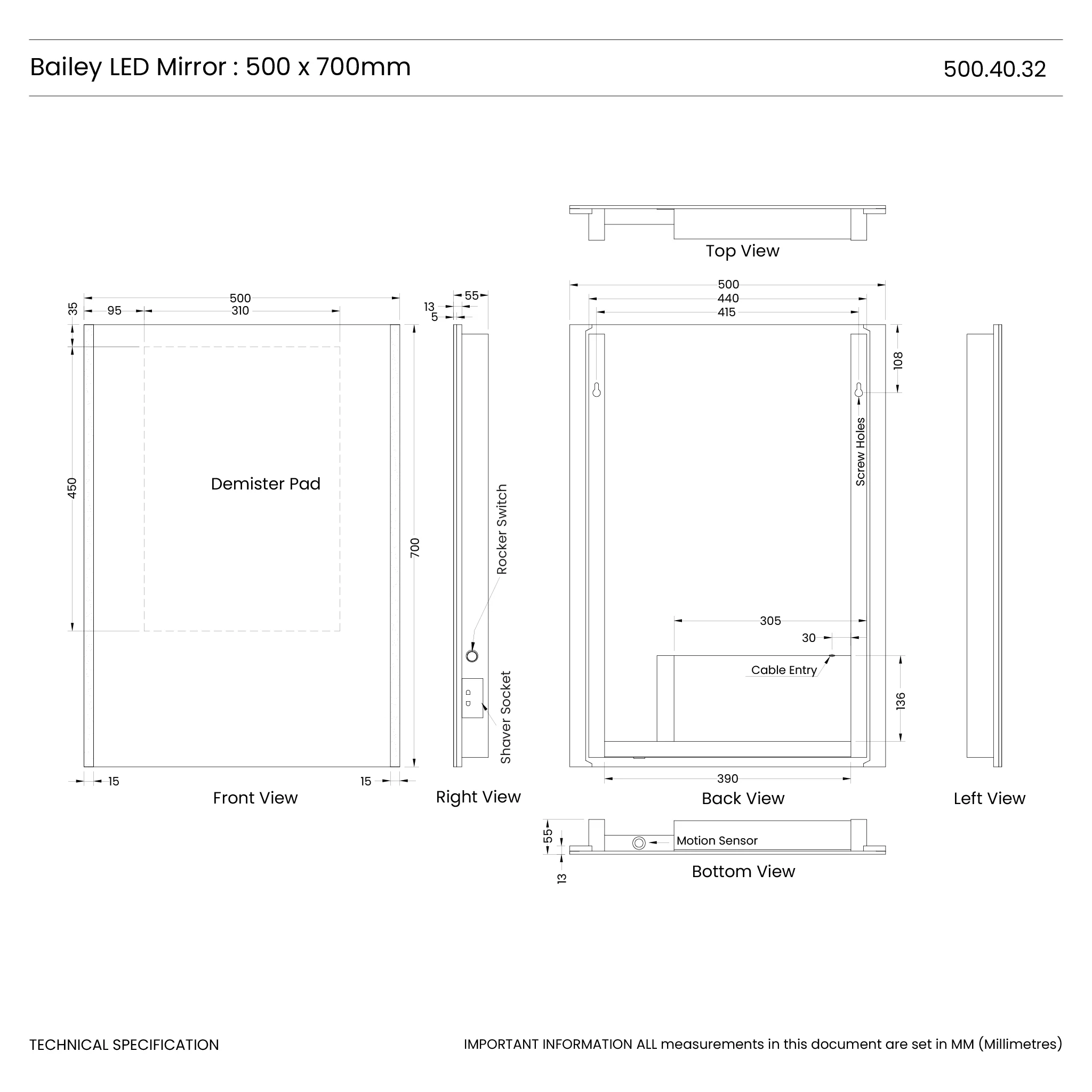 Bailey LED Bathroom Mirror - Image 14