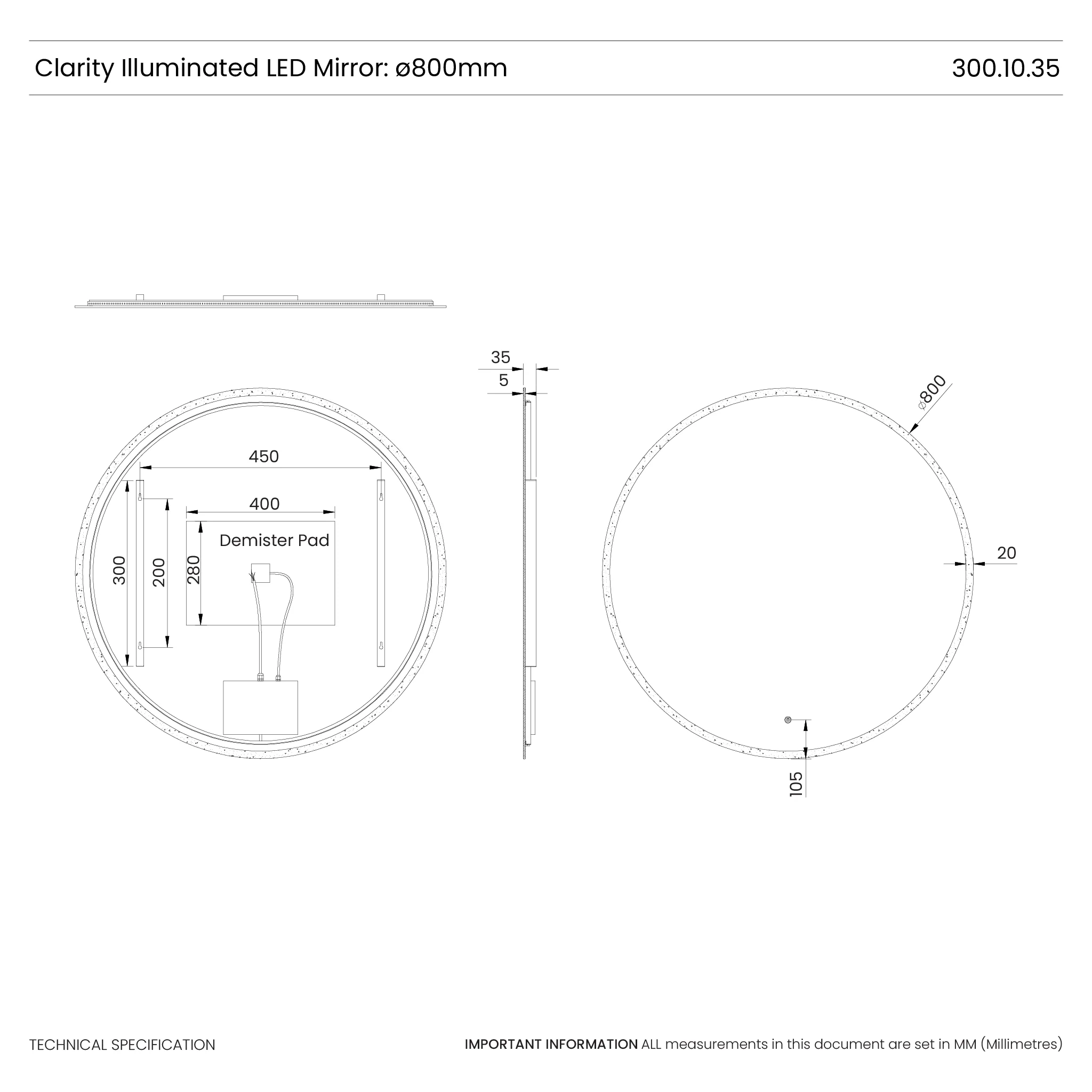 Clarity Round LED Bathroom Mirror - Image 22