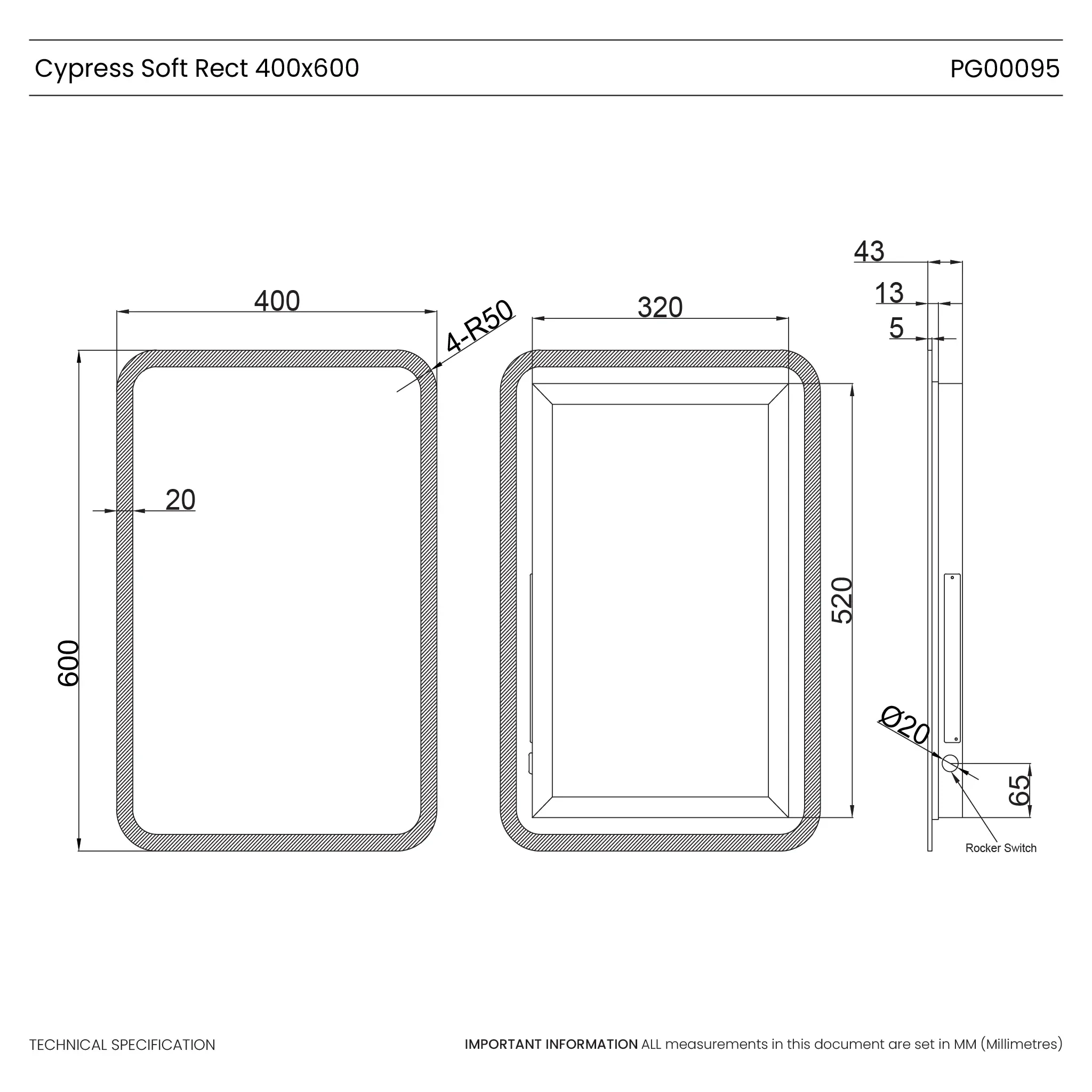 Cypress Battery LED Bathroom Mirror - Image 3