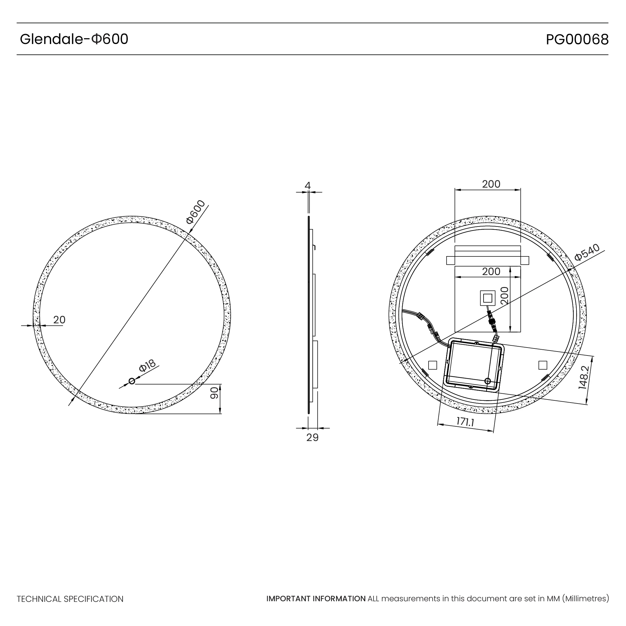 Glendale Round LED Bathroom Mirror - Image 13