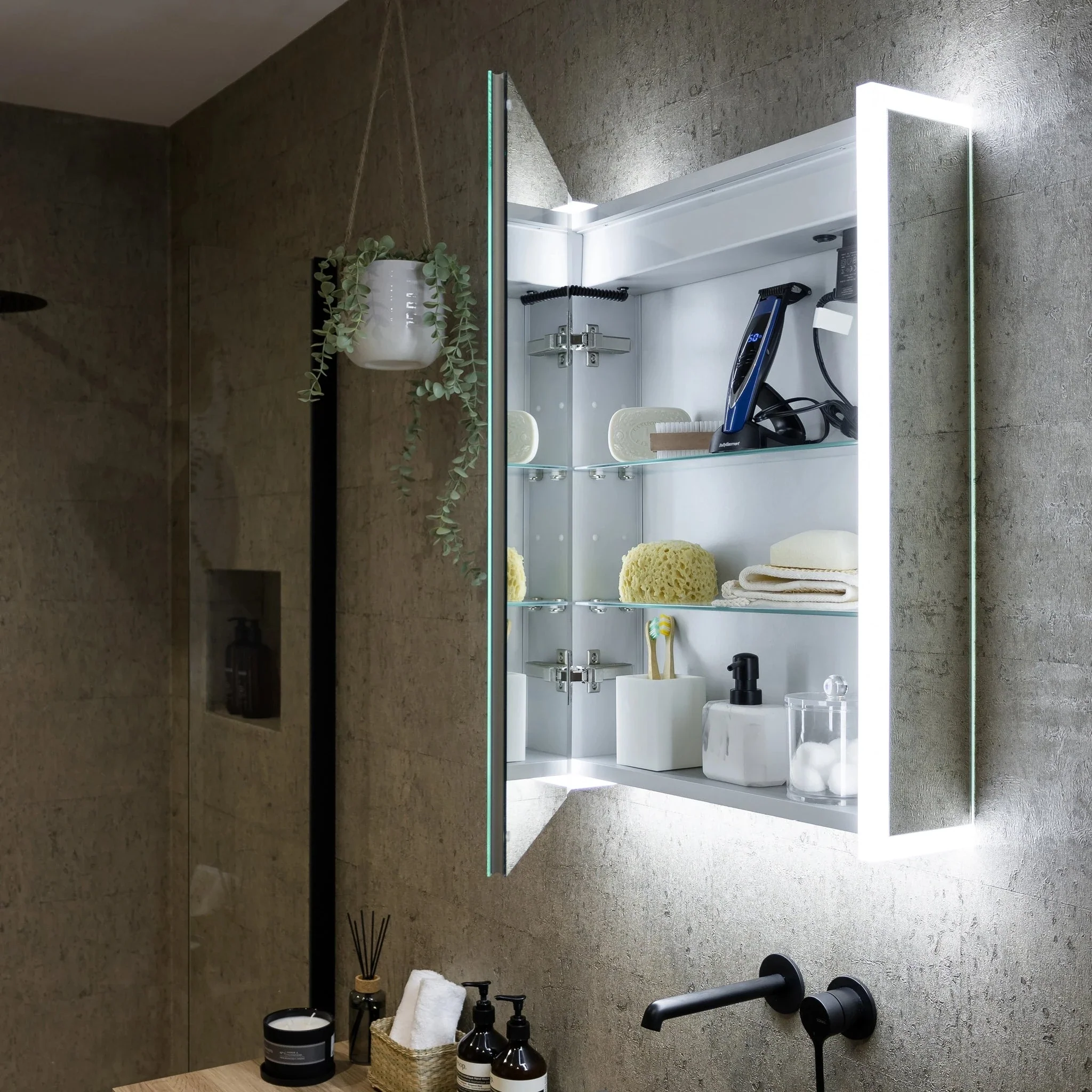 Grace Bluetooth LED Bathroom Mirror Cabinet - Image 4