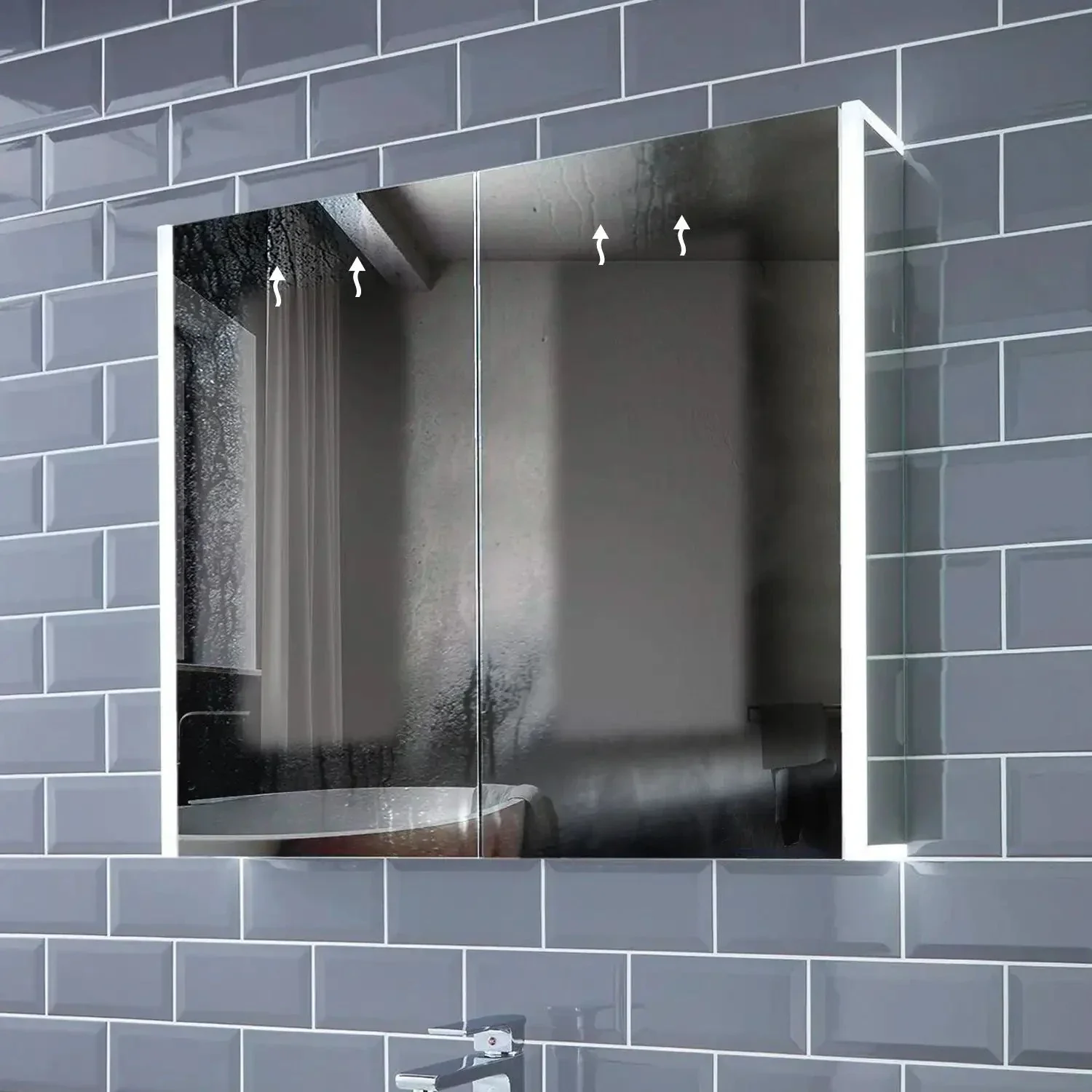 Grace LED Bathroom Mirror Cabinet - Image 6