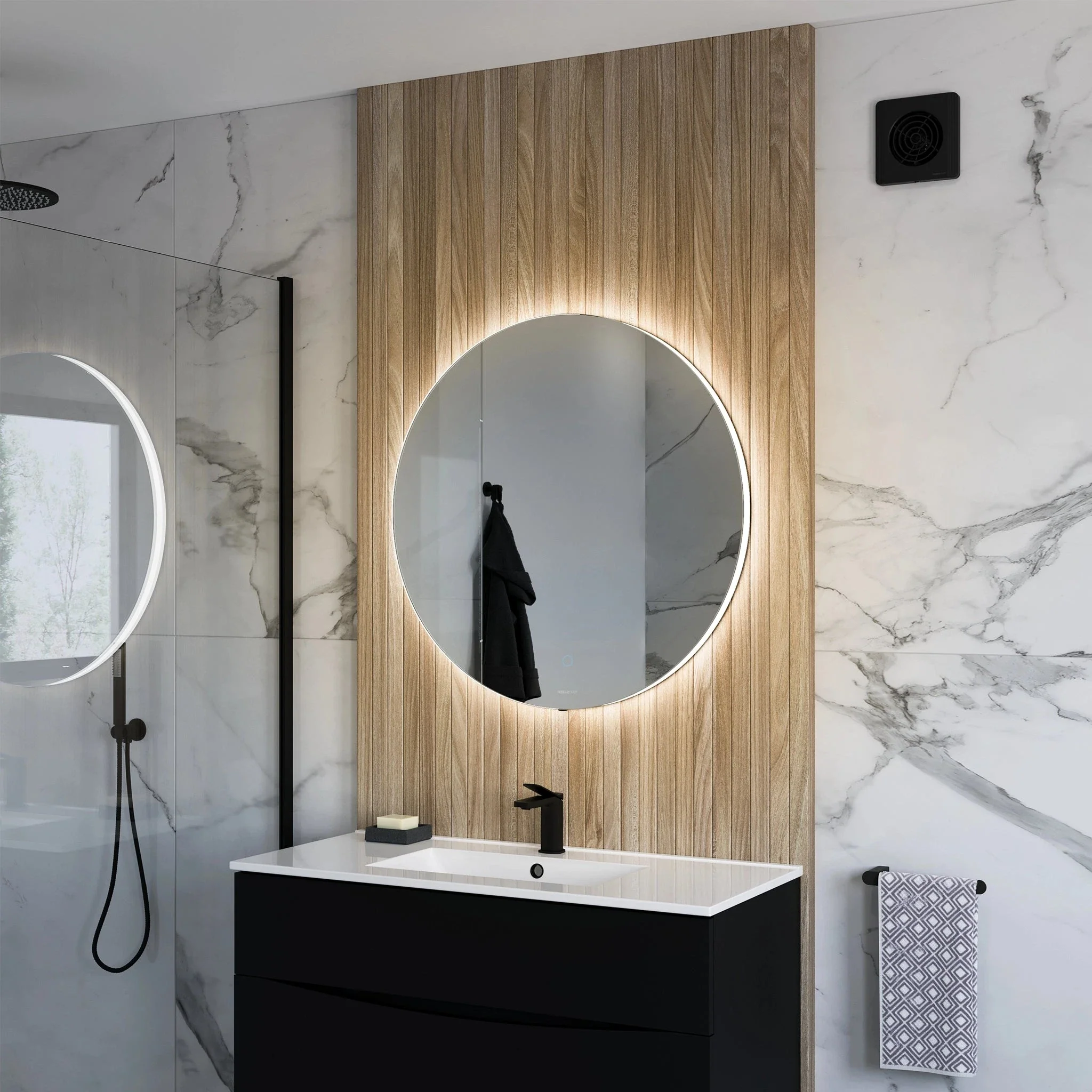 Halo Round LED Bathroom Mirror - Image 11