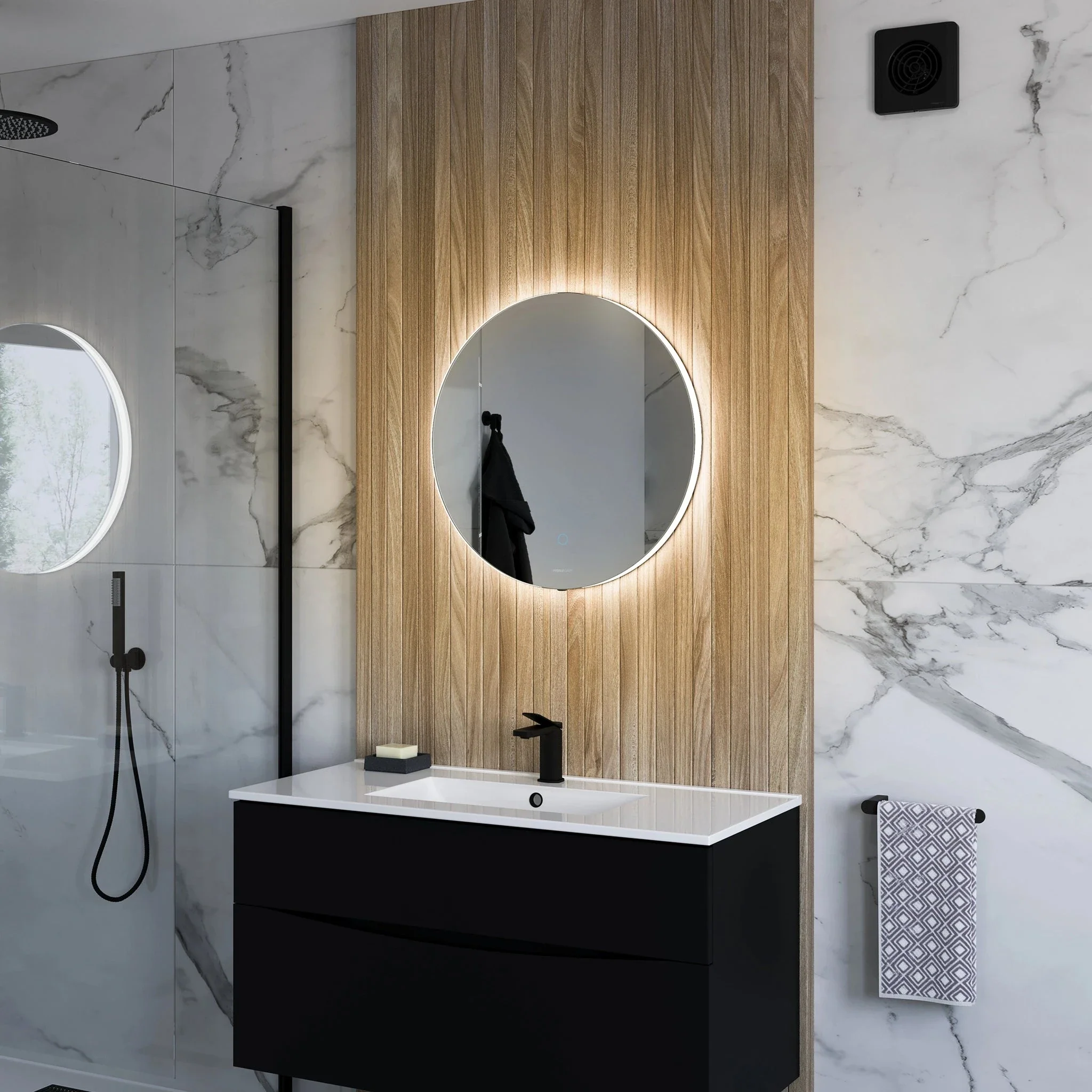 Halo Round LED Bathroom Mirror - Image 21