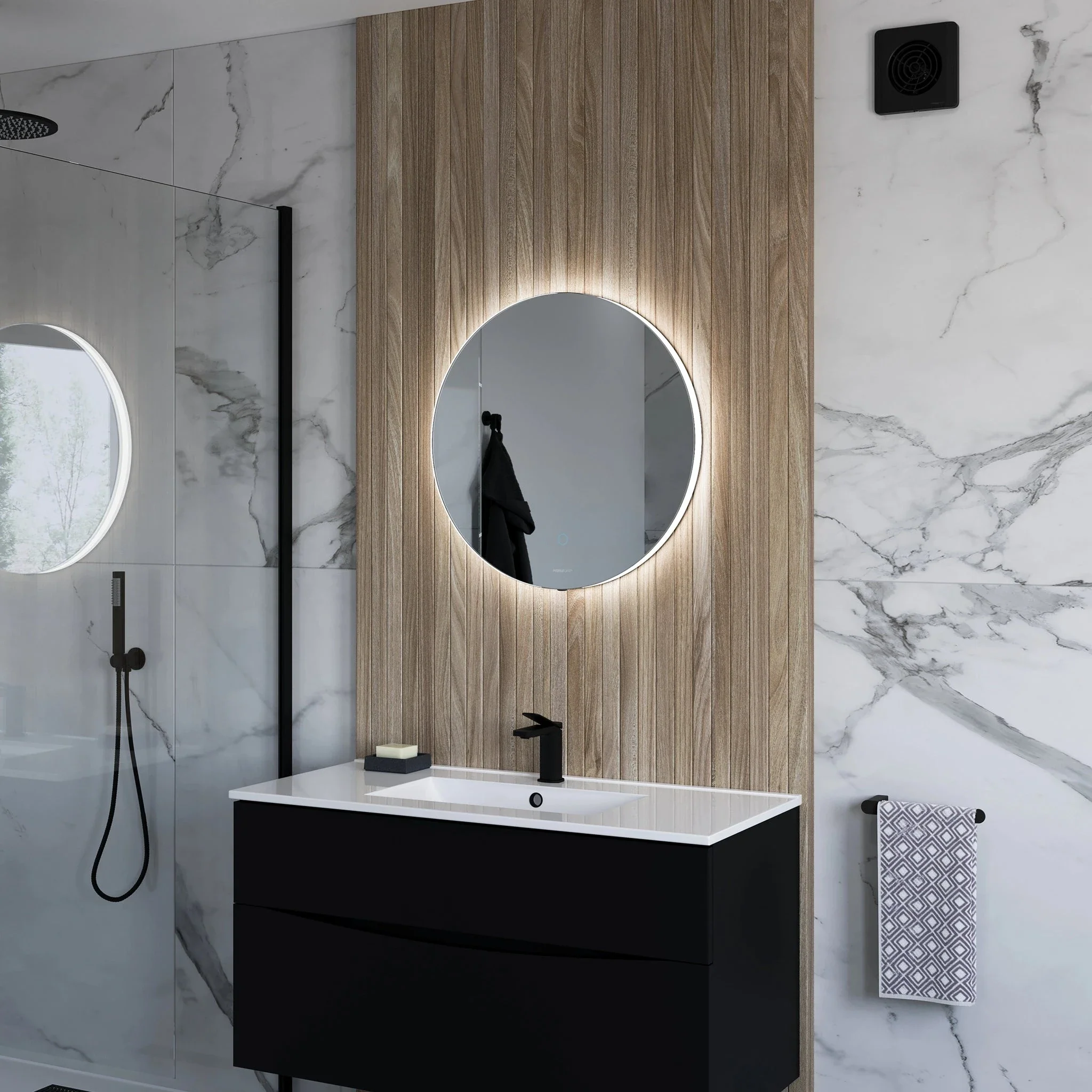 Halo Round LED Bathroom Mirror - Image 22