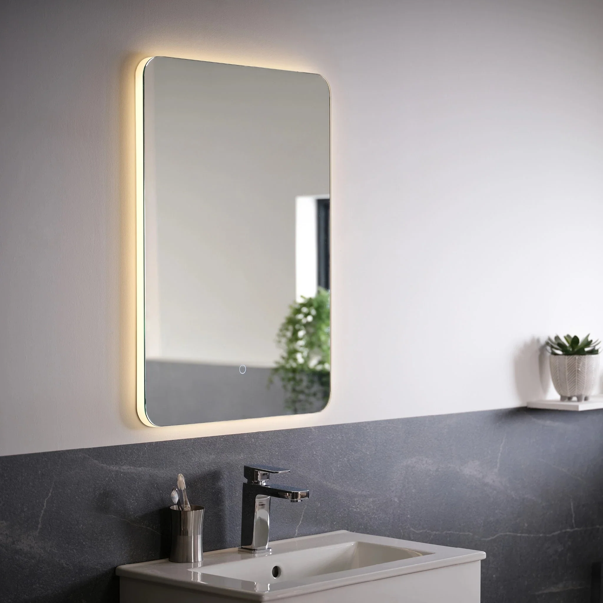 Halo Rectangle LED Bathroom Mirror - Image 3