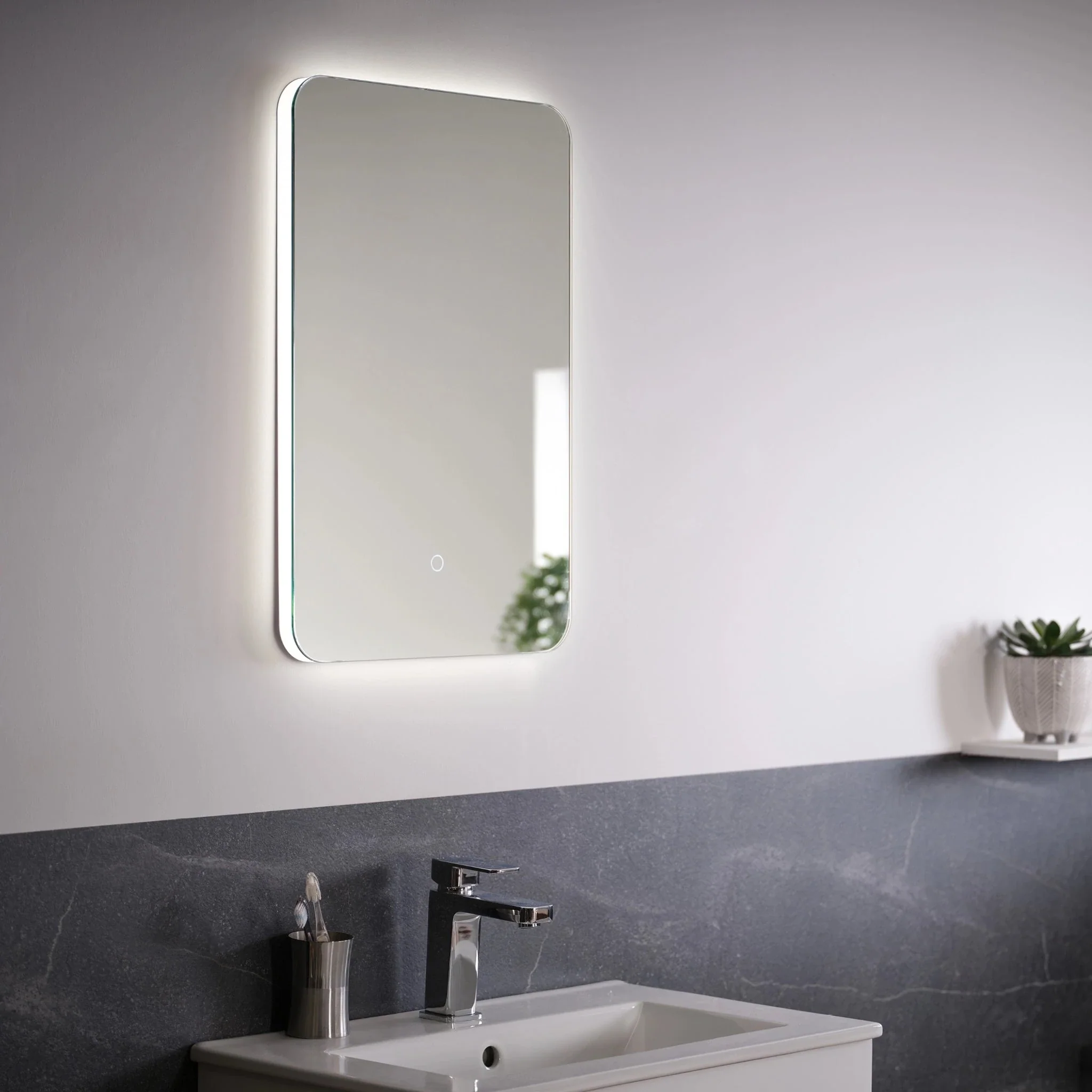 Halo Rectangle LED Bathroom Mirror - Image 9
