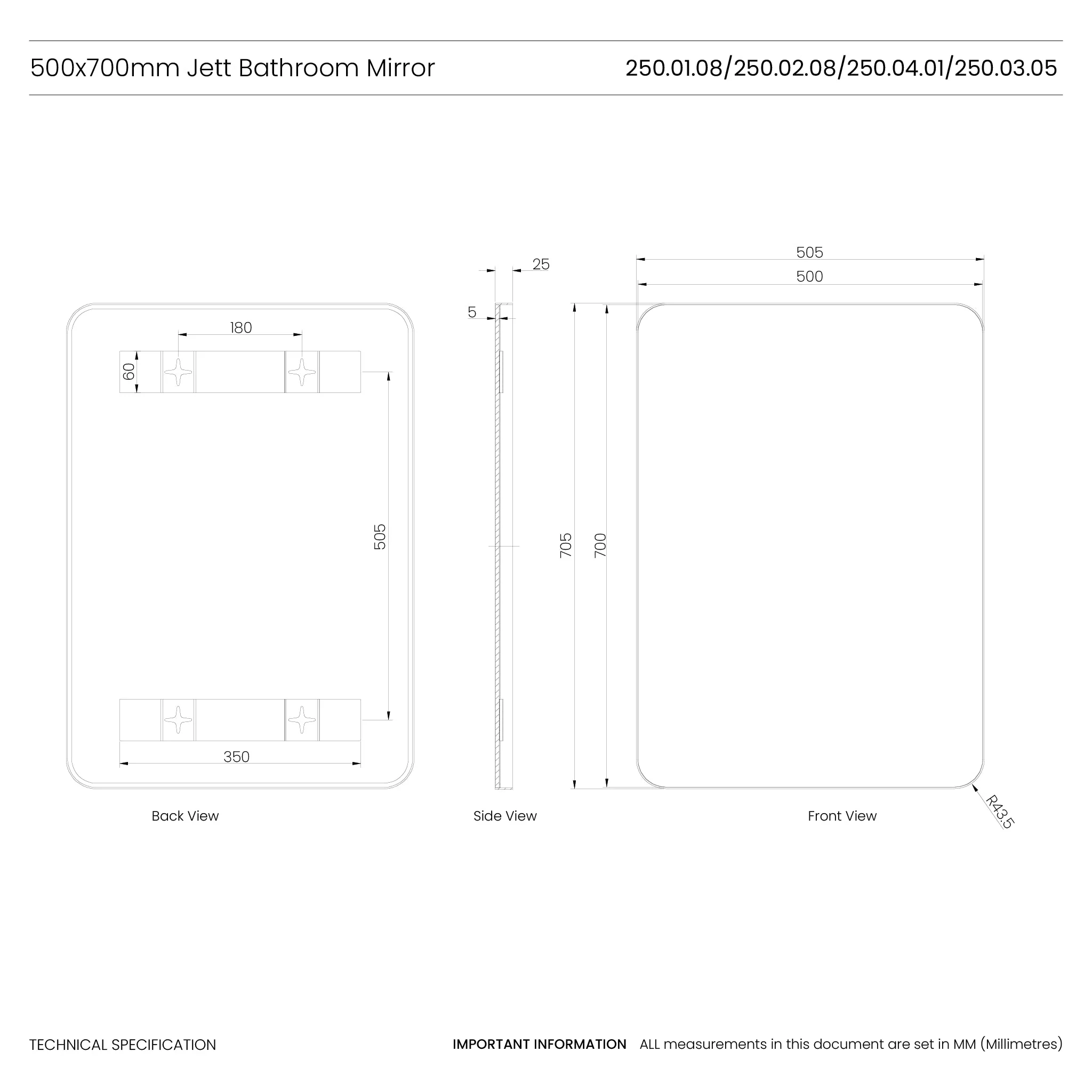 Jett Slim Frame Mirror - Image 49