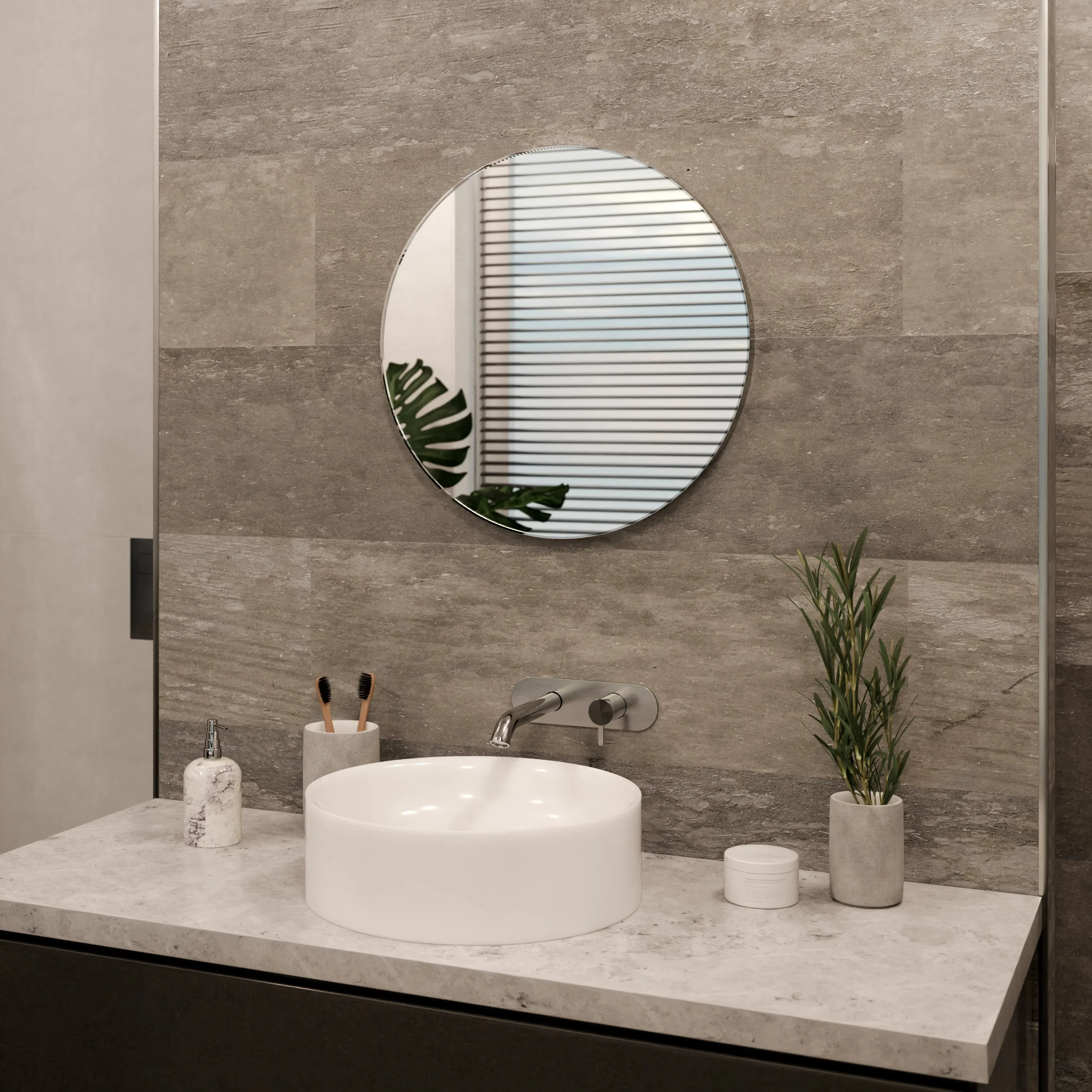 Jett Round Slim Frame Mirror - Image 14