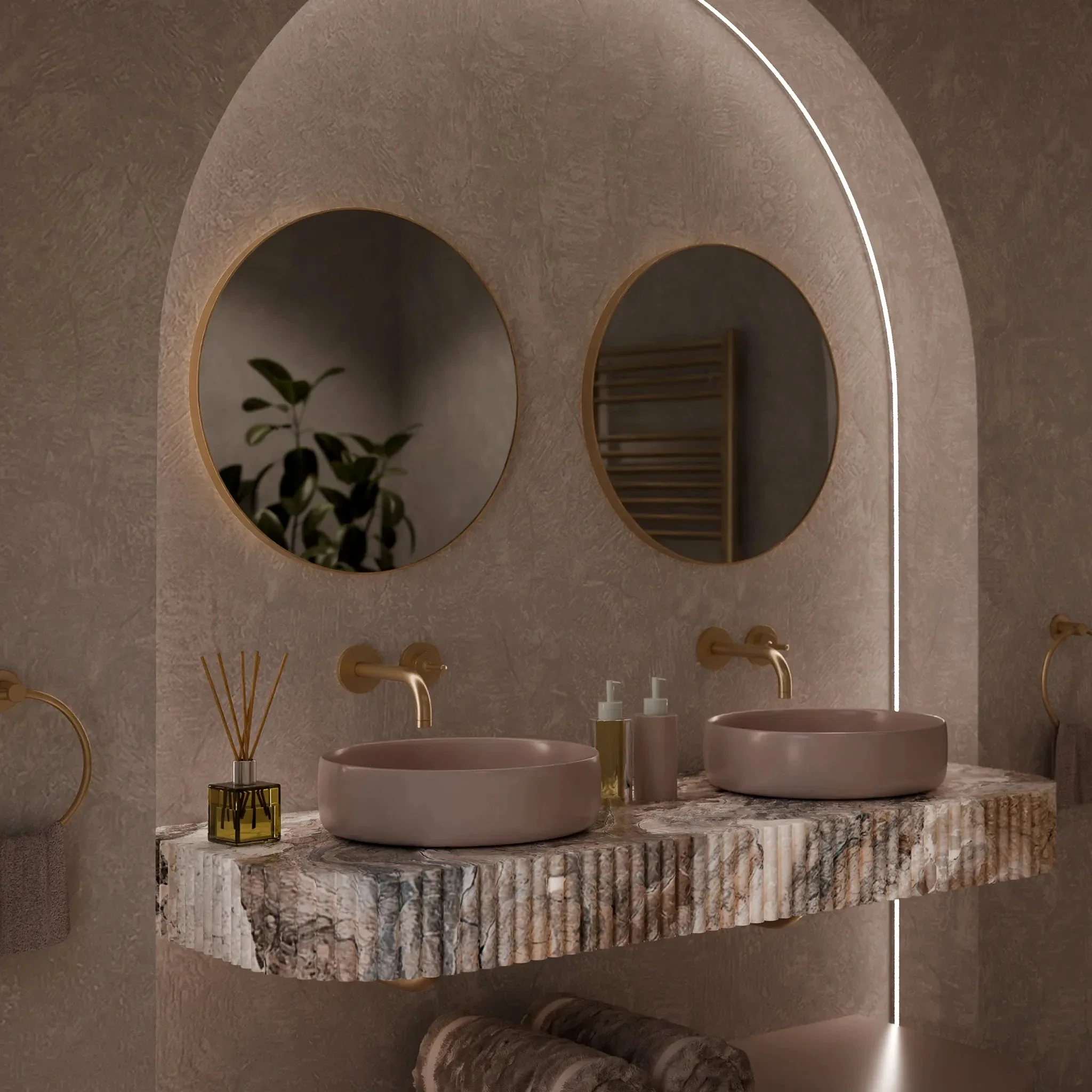 Jett Round Slim Frame Mirror - Image 16