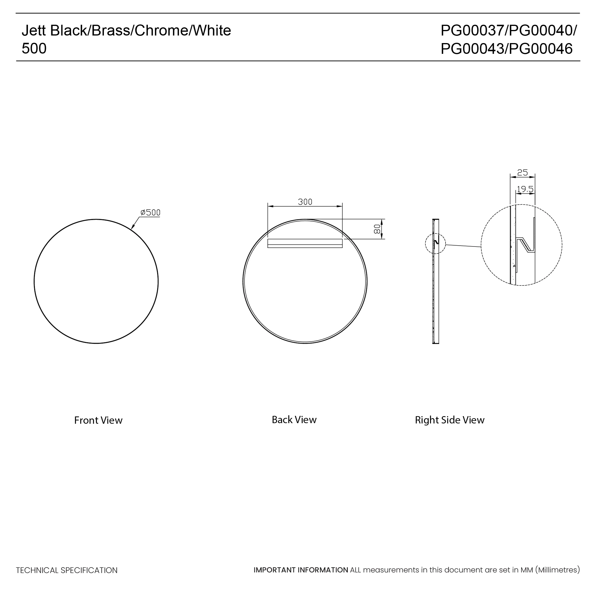 Jett Round Slim Frame Mirror - Image 17