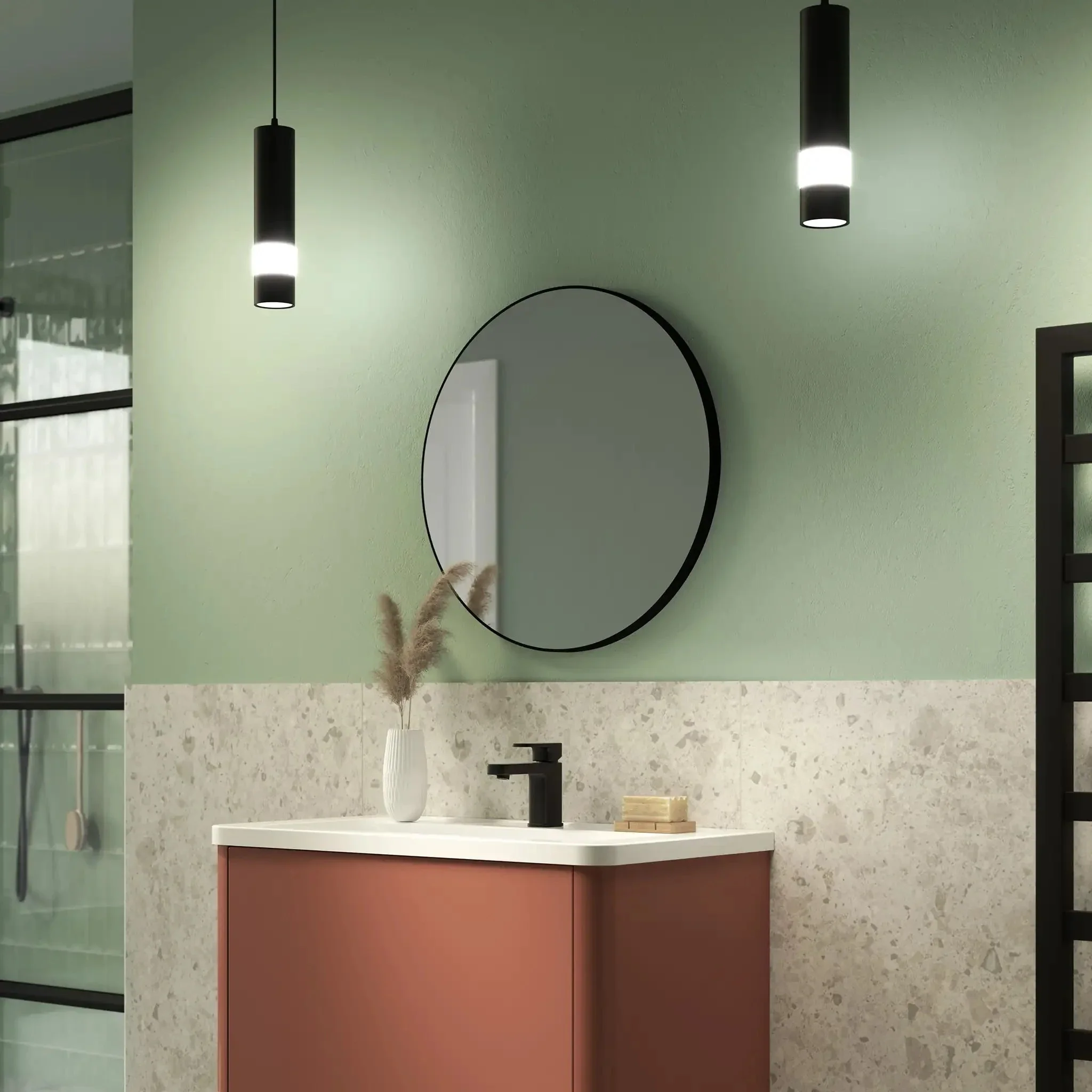 Jett Round Slim Frame Mirror - Image 3