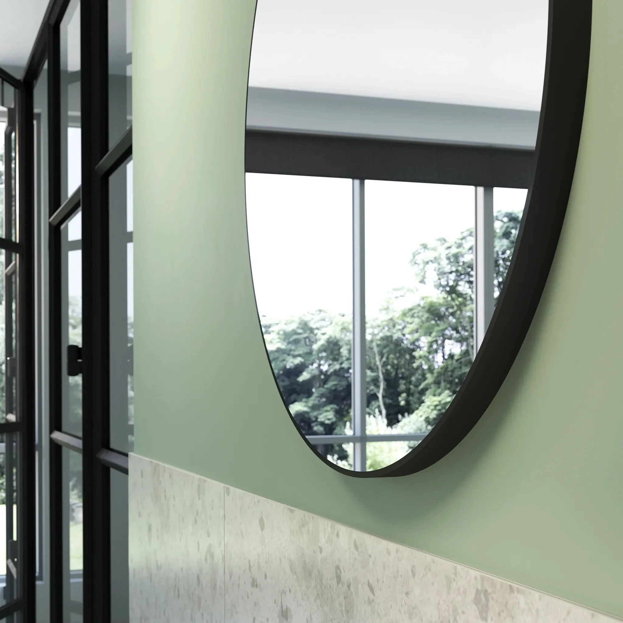 Jett Round Slim Frame Mirror - Image 4