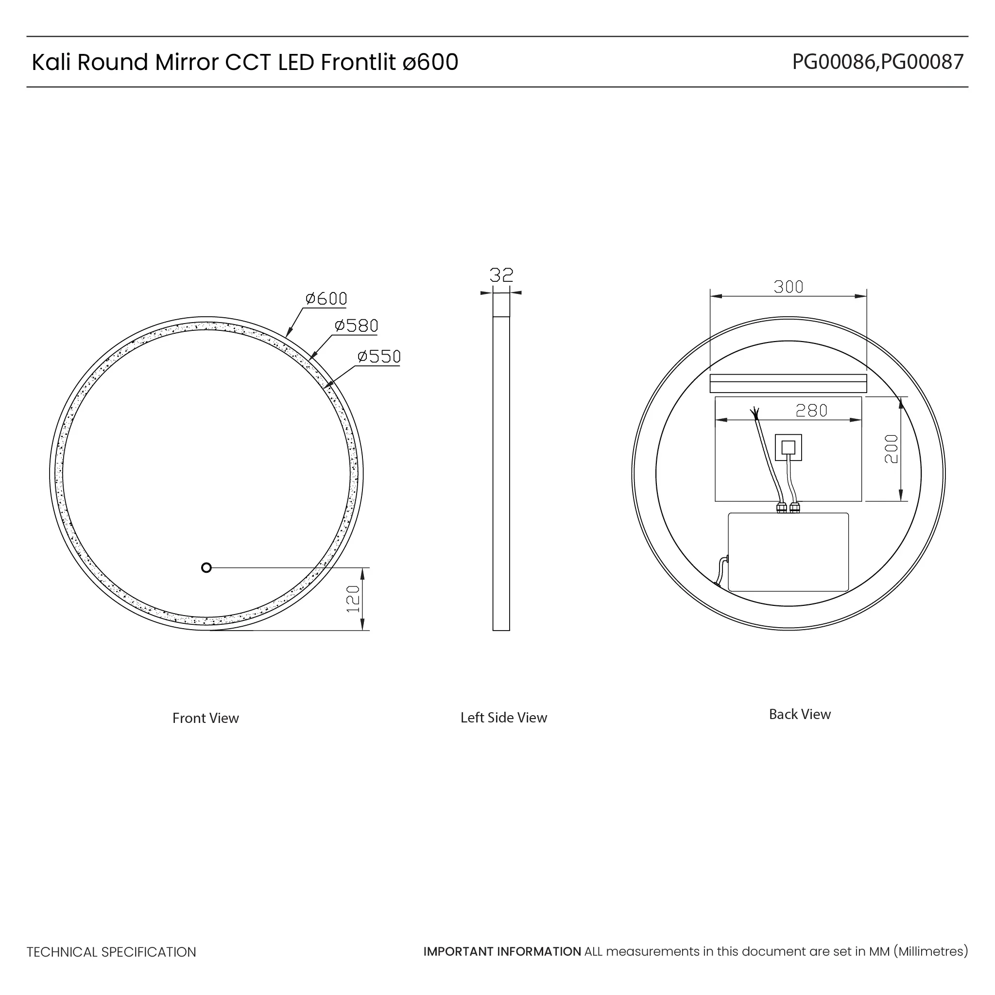 Kali Round LED Illuminated Mirror - Image 21