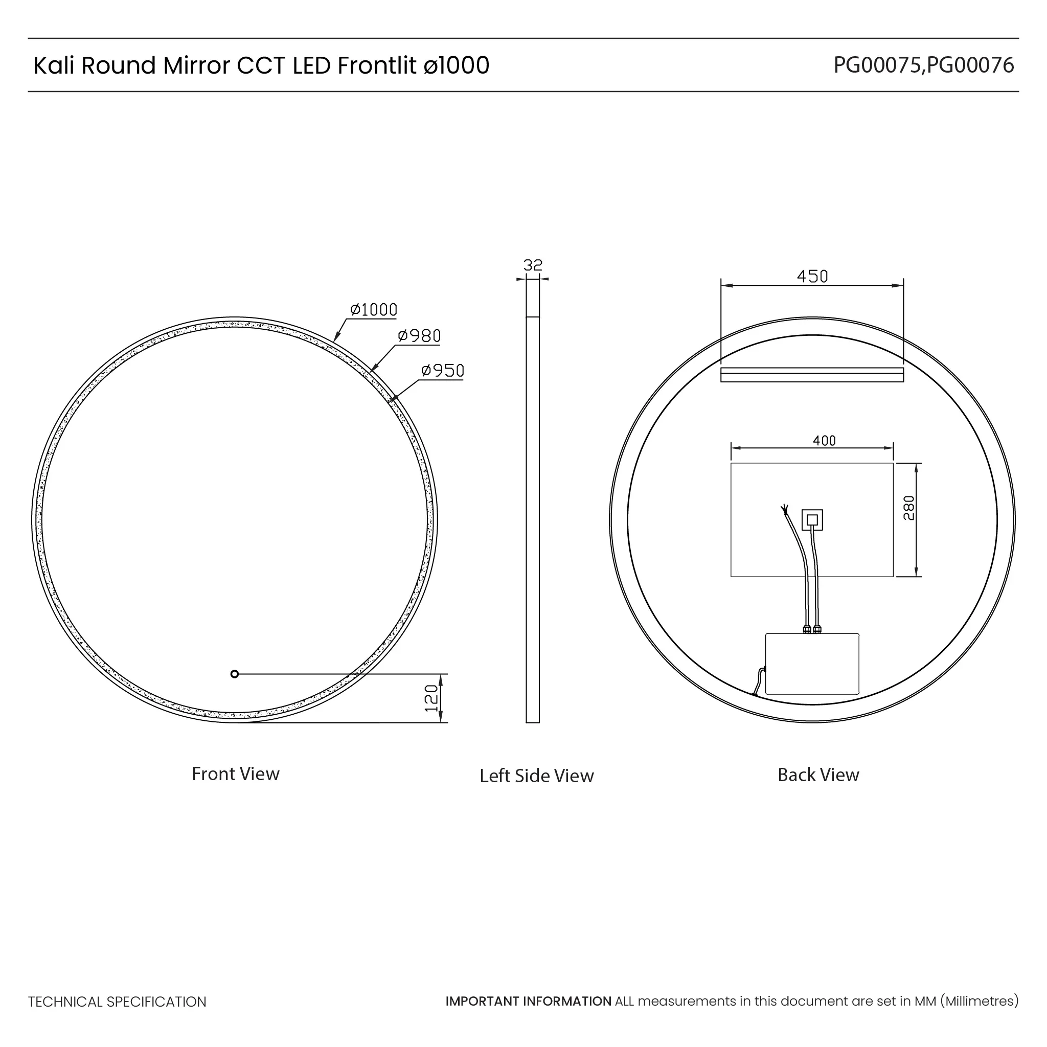 Kali Round LED Illuminated Mirror - Image 23
