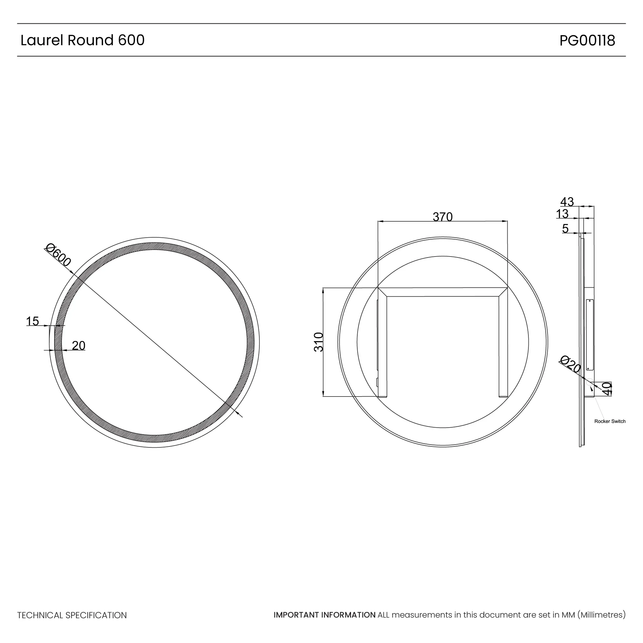 Laurel Round Battery LED Bathroom Mirror - Image 4