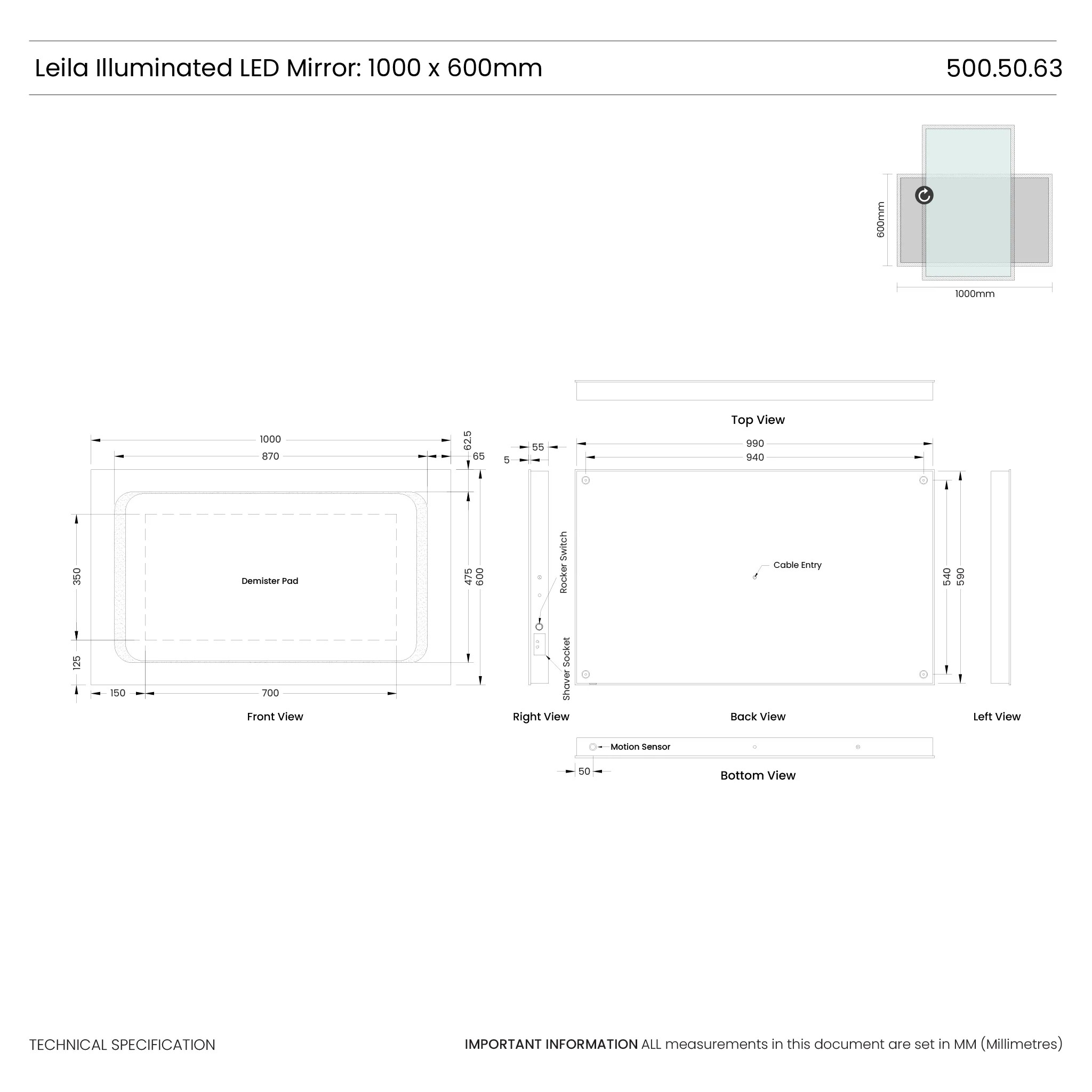 Leila LED Bathroom Mirror - Image 10