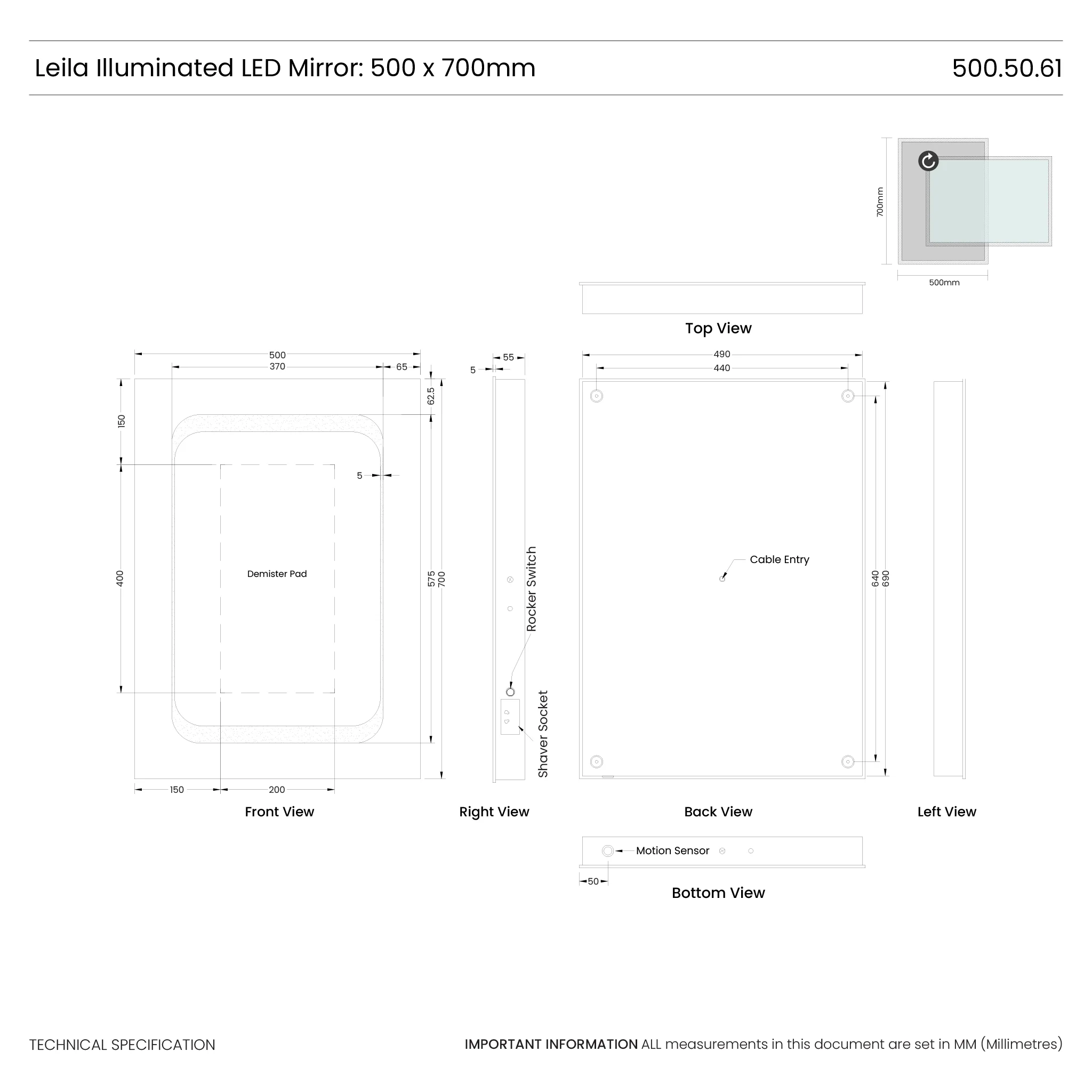 Leila LED Bathroom Mirror - Image 9