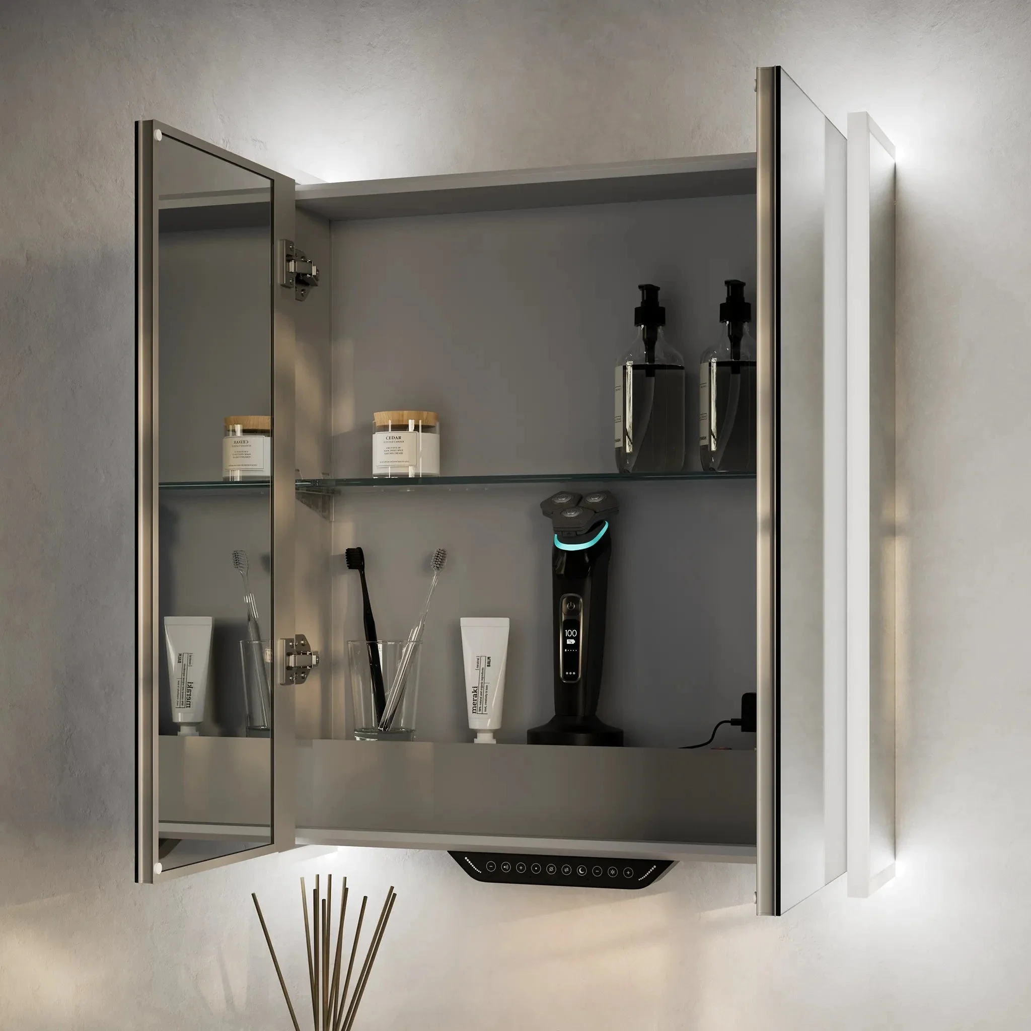 Luka LED Mirror Cabinet with Alexa Built-In - Image 3