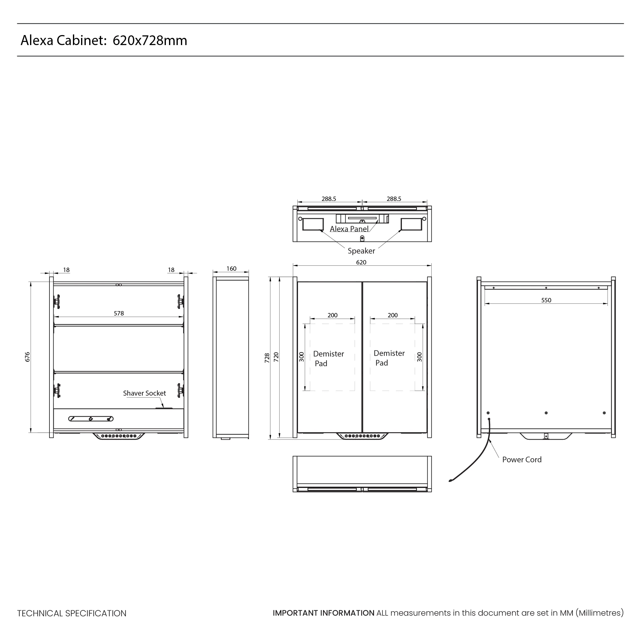 Luka LED Mirror Cabinet with Alexa Built-In - Image 6