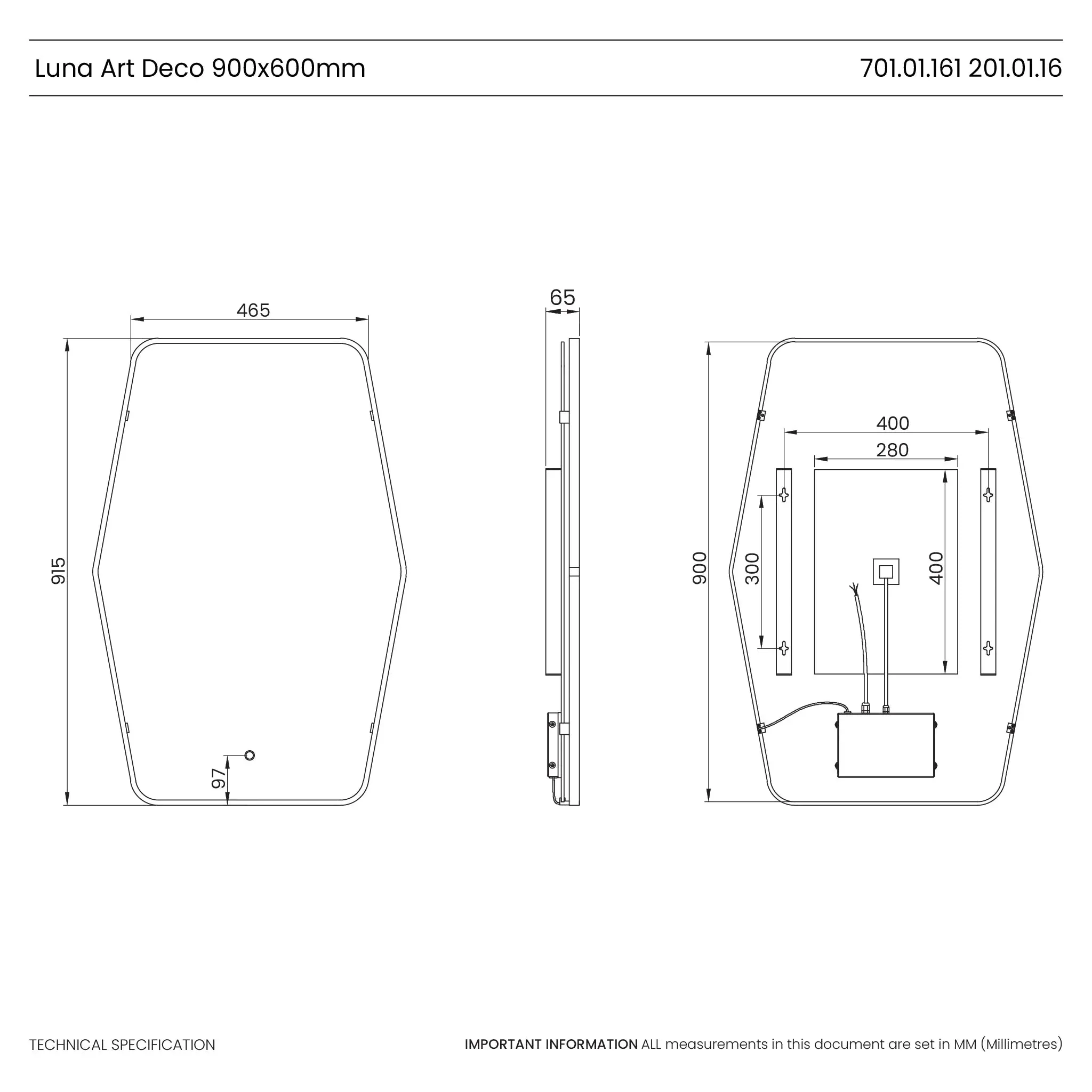Luna Geo LED Bathroom Mirror - Image 13