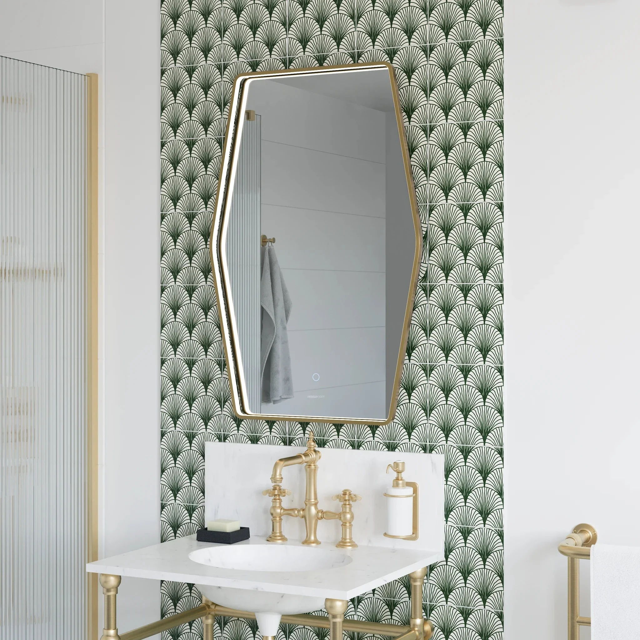 Luna Geo LED Bathroom Mirror - Image 3