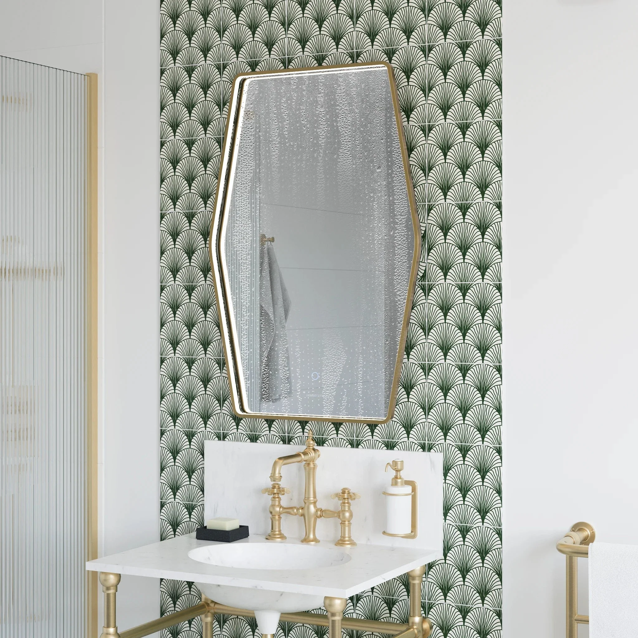 Luna Geo LED Bathroom Mirror - Image 4