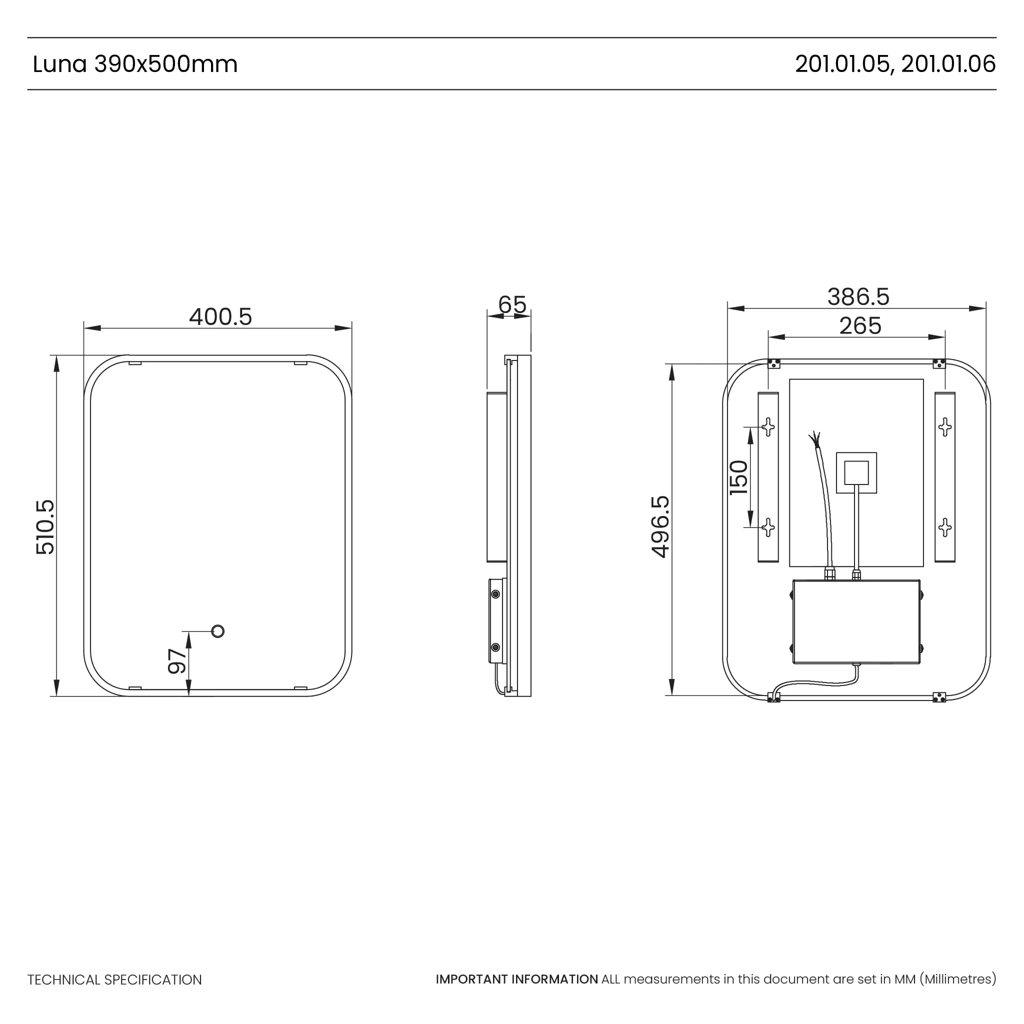 Luna Portrait LED Bathroom Mirror - Image 21