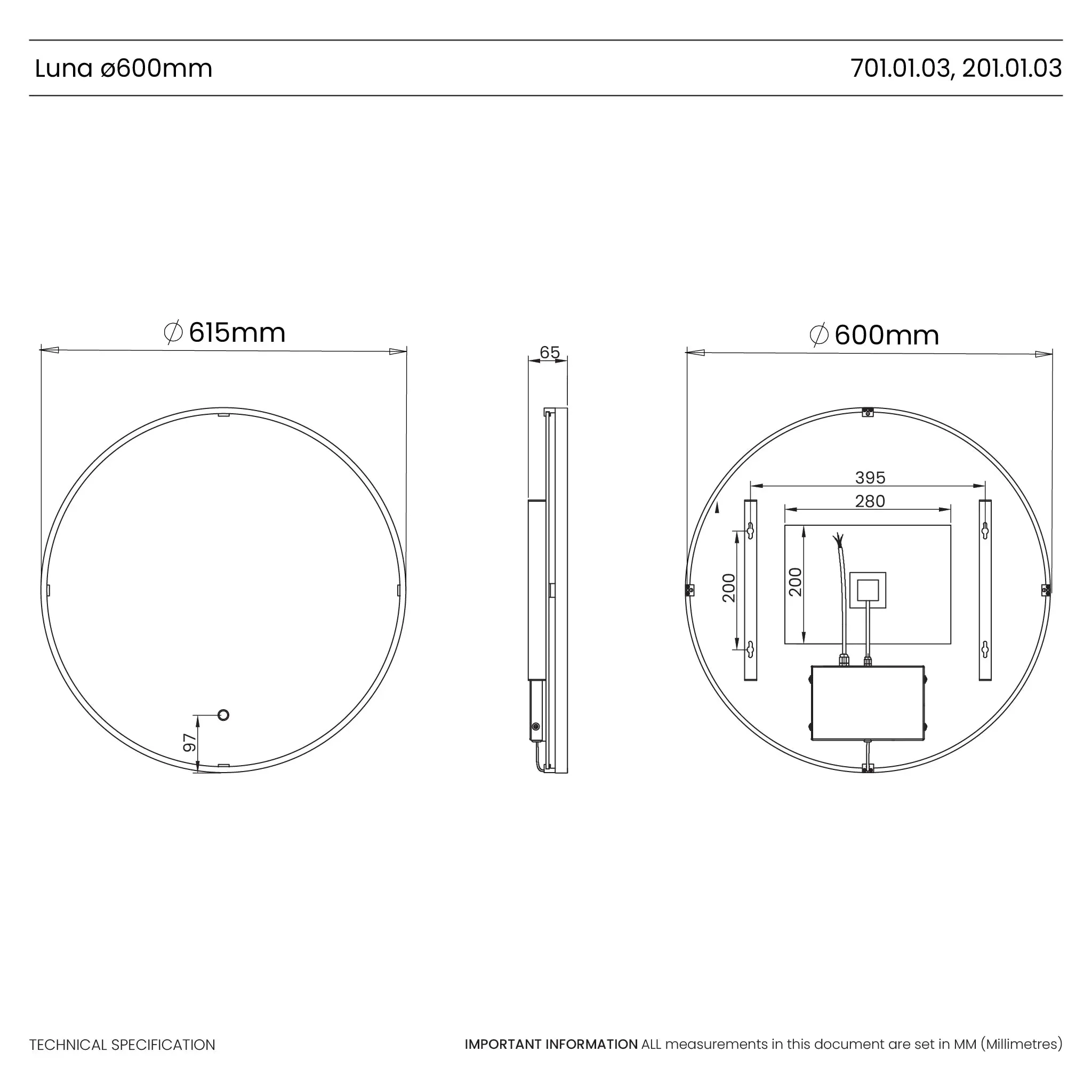 Luna Round LED Bathroom Mirror - Image 14