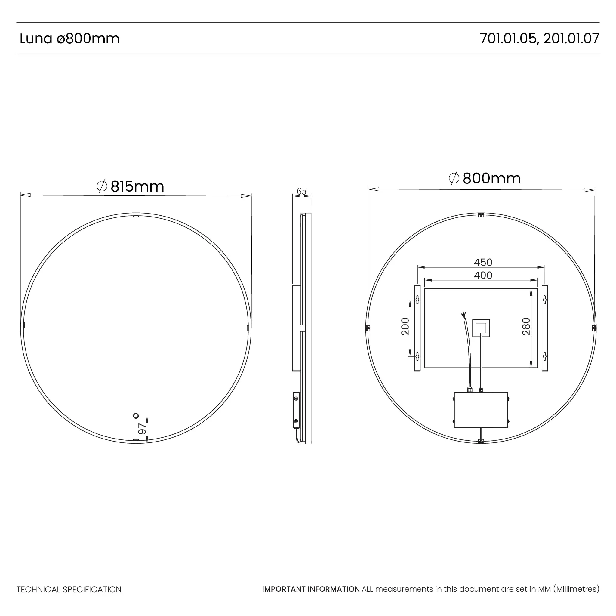 Luna Round LED Bathroom Mirror - Image 15