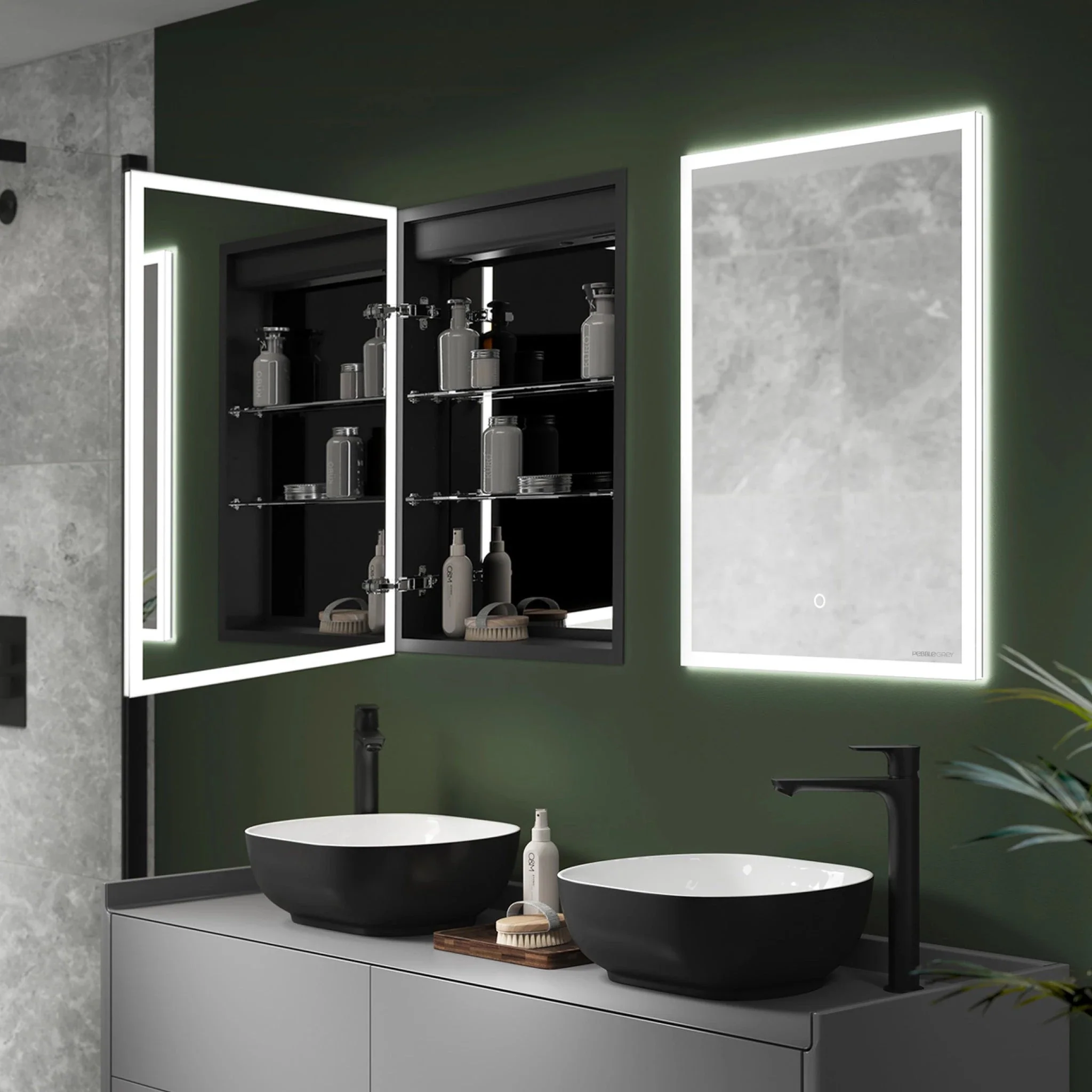 Malin Recessed LED Bathroom Mirror Cabinet - Image 10