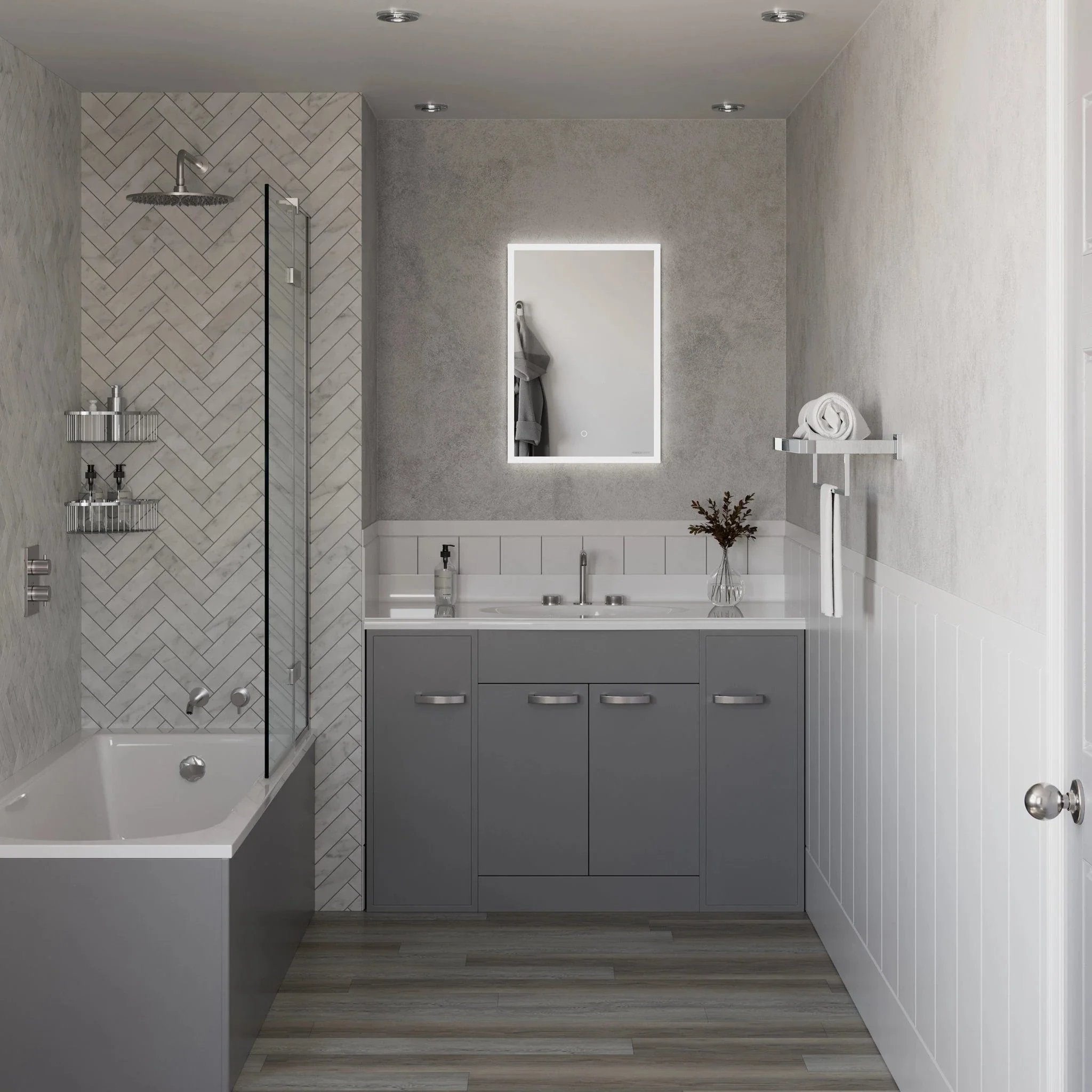 Malin Recessed LED Bathroom Mirror Cabinet - Image 11