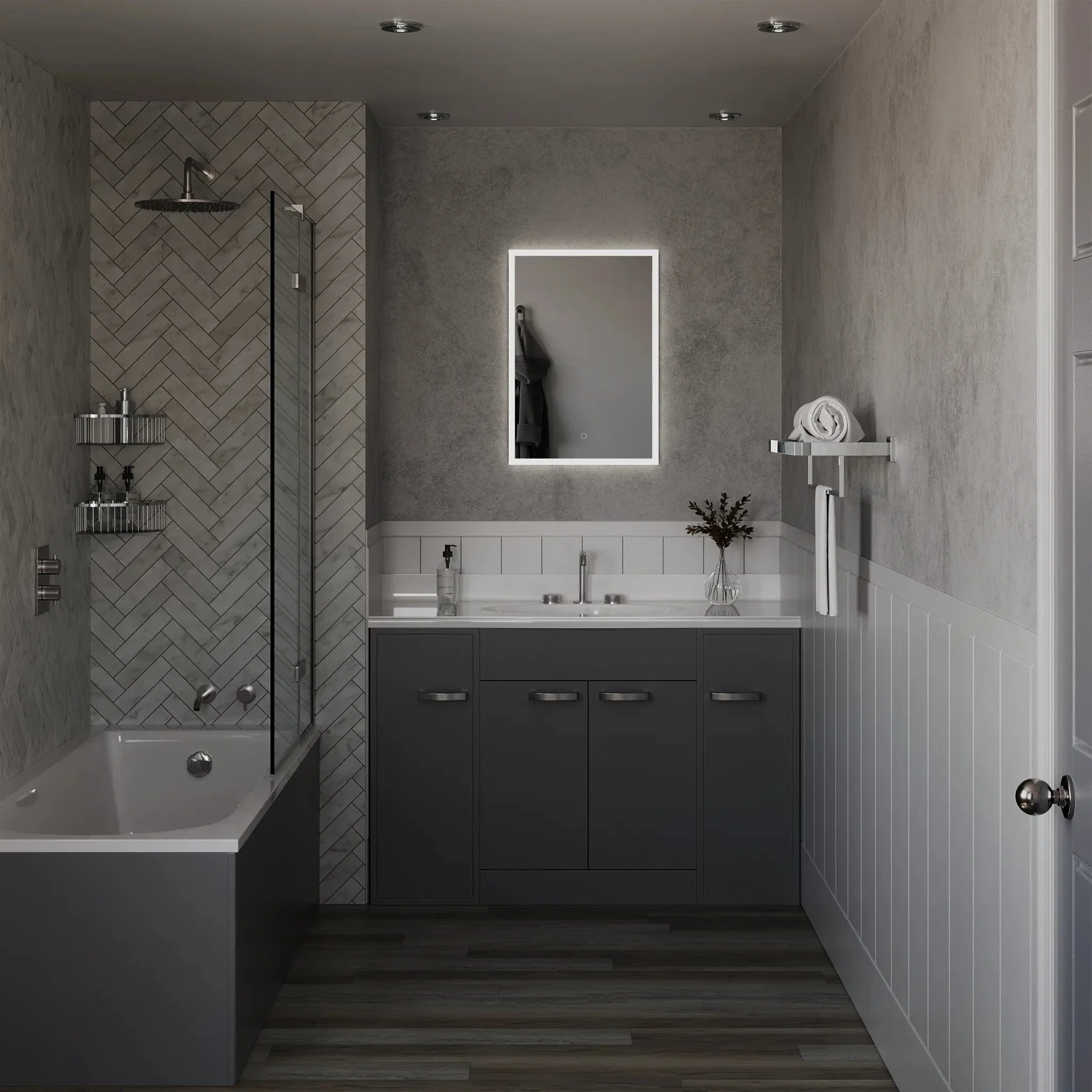 Malin Recessed LED Bathroom Mirror Cabinet - Image 12