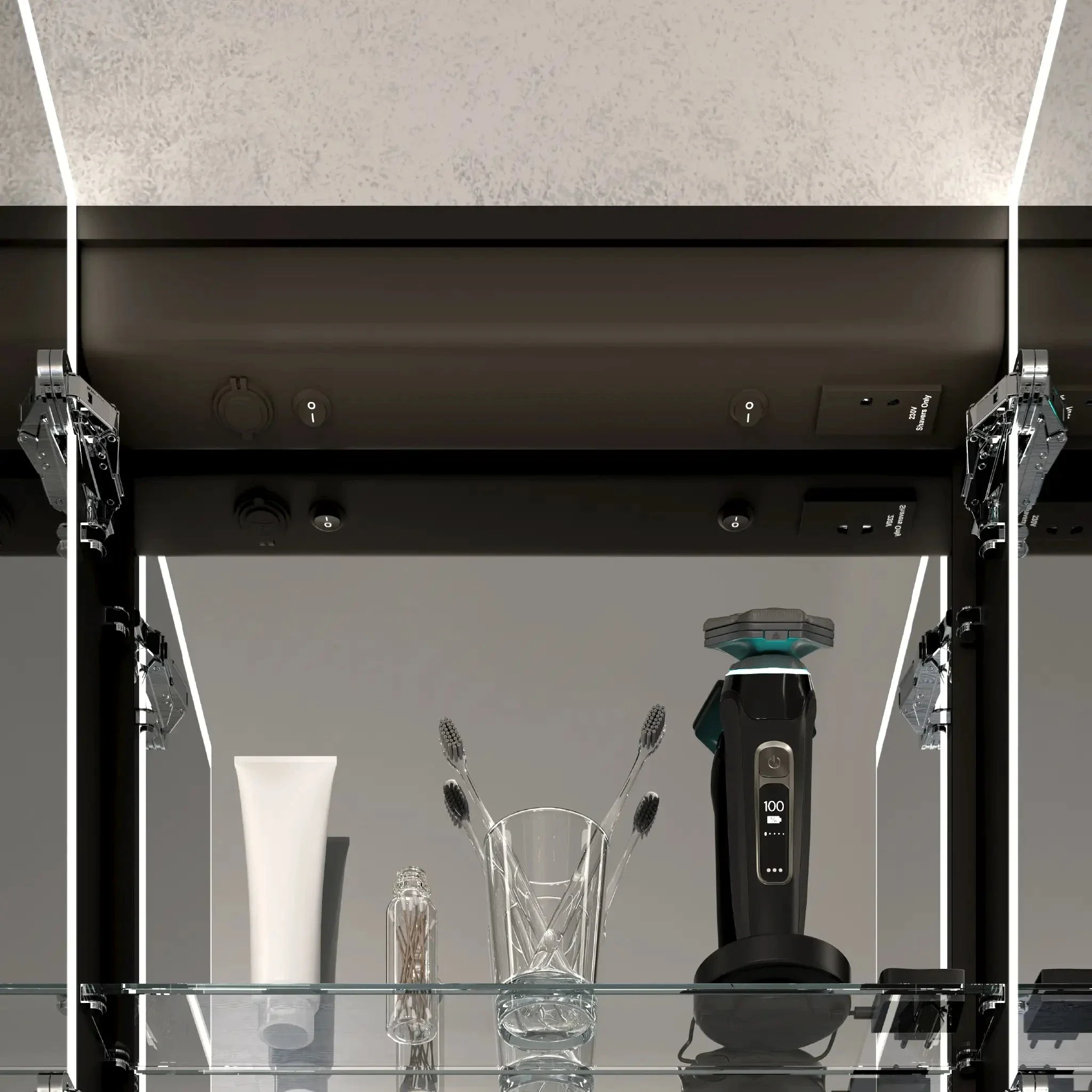 Malin Recessed LED Bathroom Mirror Cabinet - Image 15