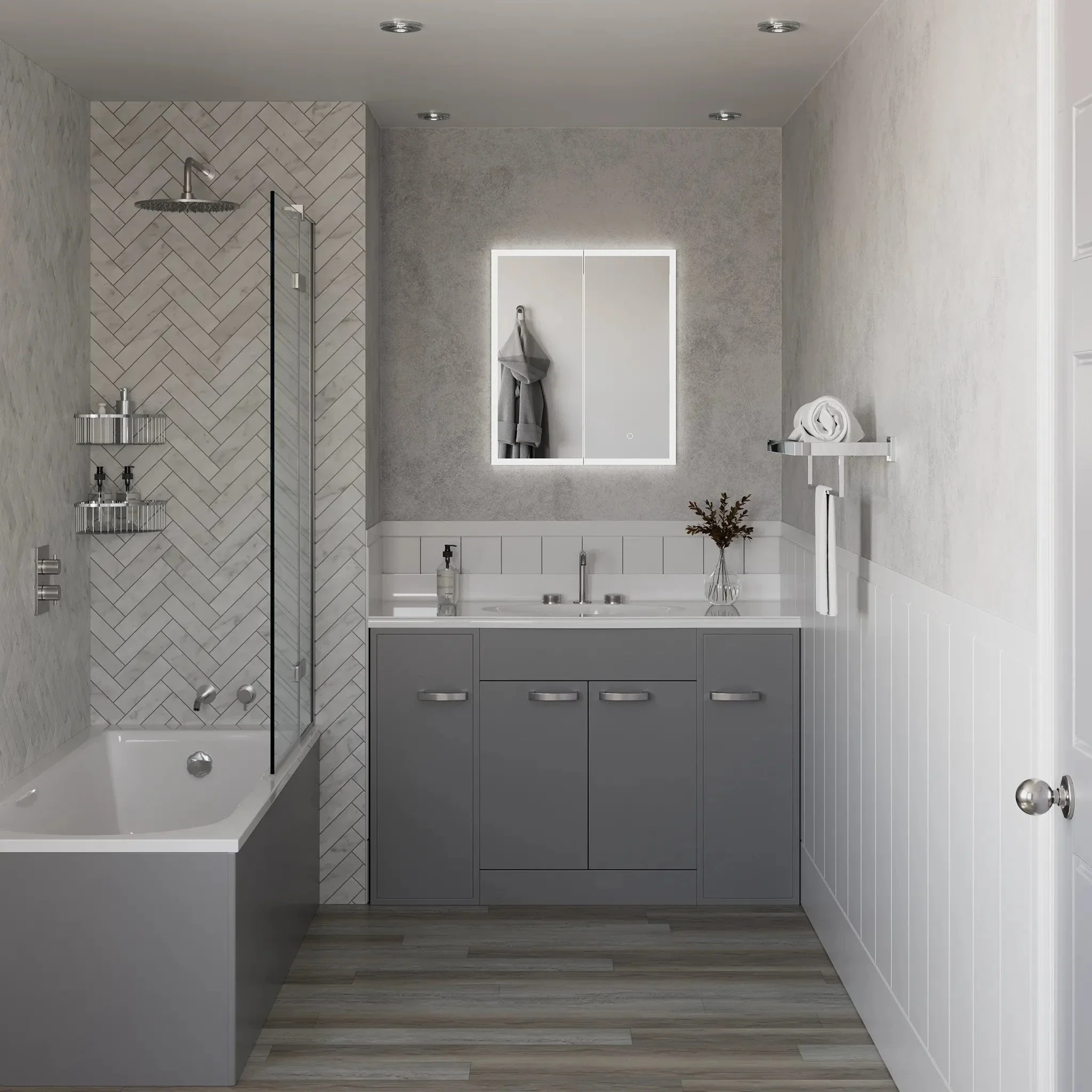 Malin Recessed LED Bathroom Mirror Cabinet - Image 23