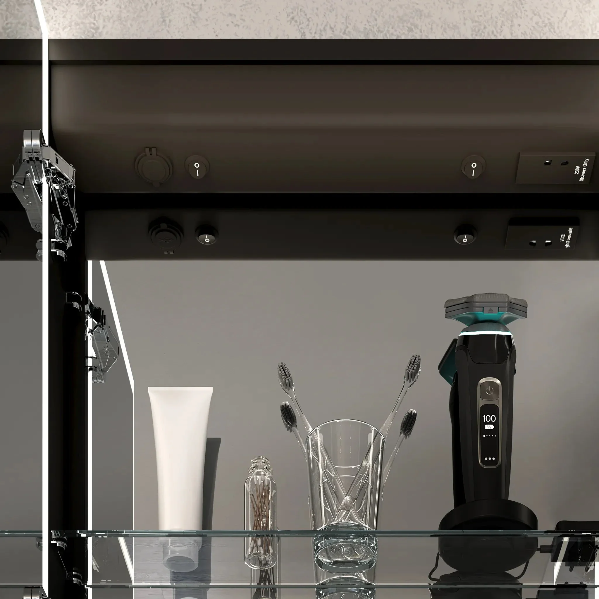 Malin Recessed LED Bathroom Mirror Cabinet - Image 3