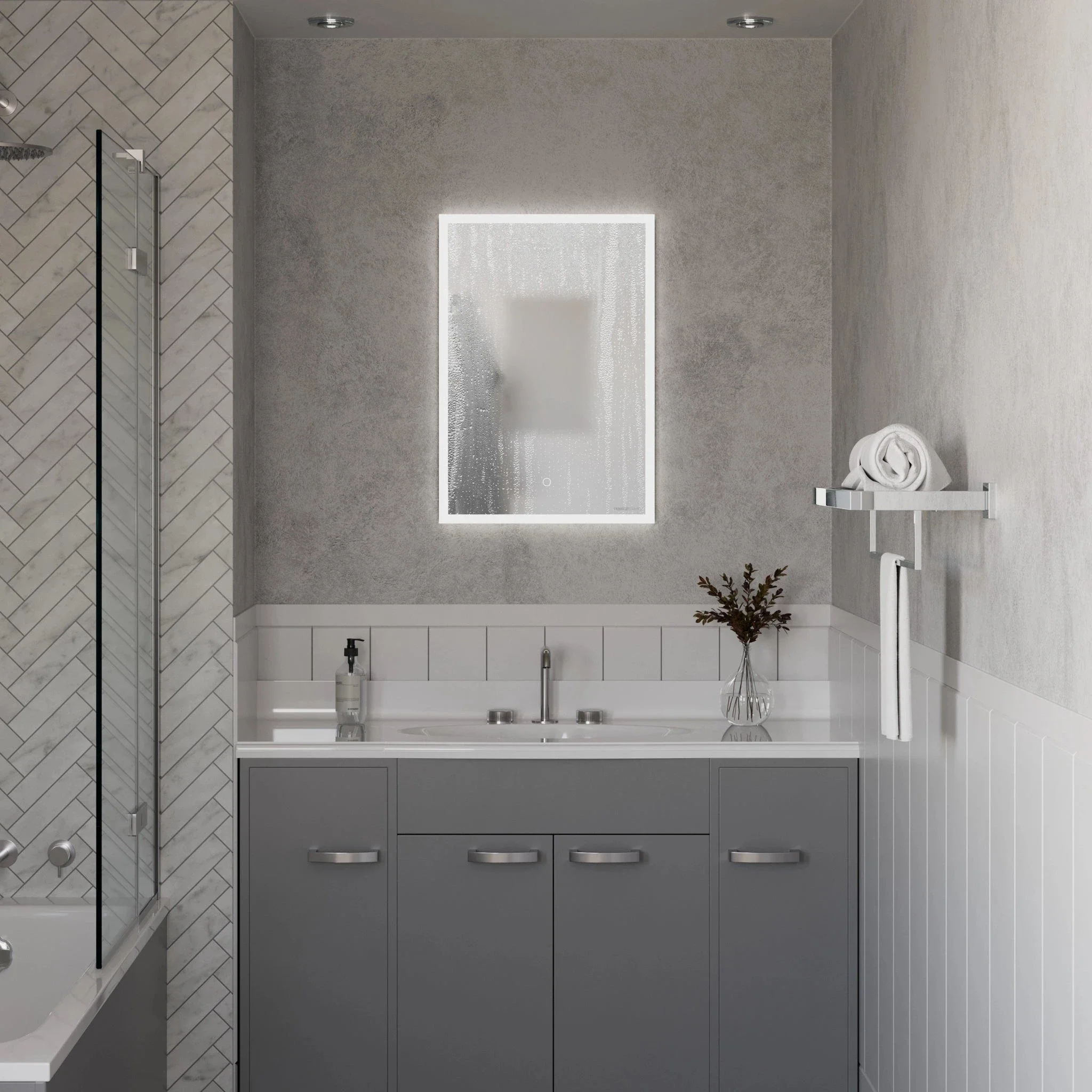 Malin Recessed LED Bathroom Mirror Cabinet - Image 5